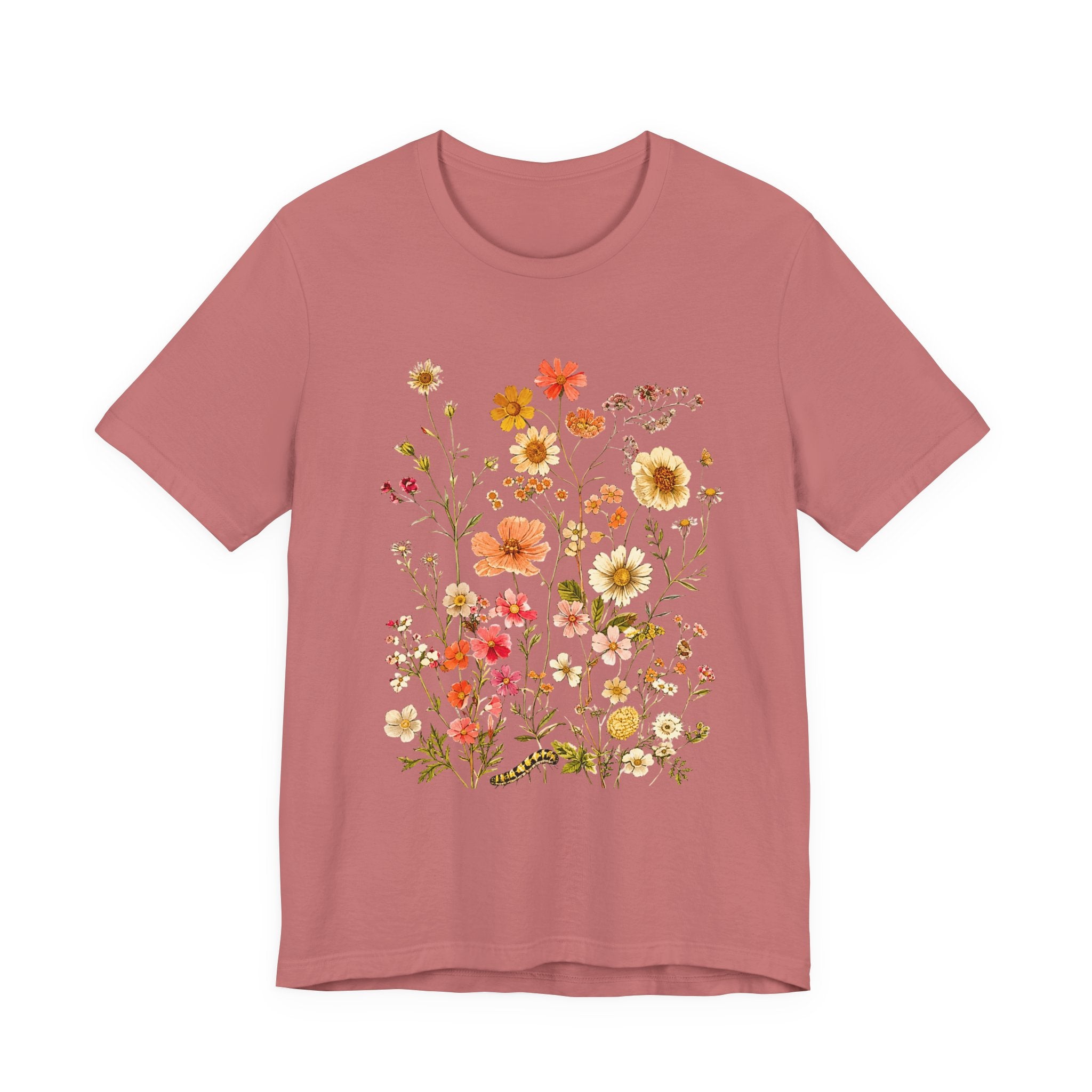 Floral Meadow Tee — Vintage Wildflower Bouquet Short Sleeve Shirt