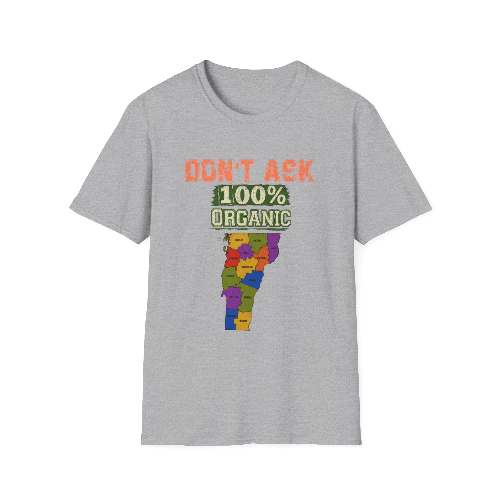 Don't Ask 100% Organic T-Shirt — Vermont Pride State Map Tee