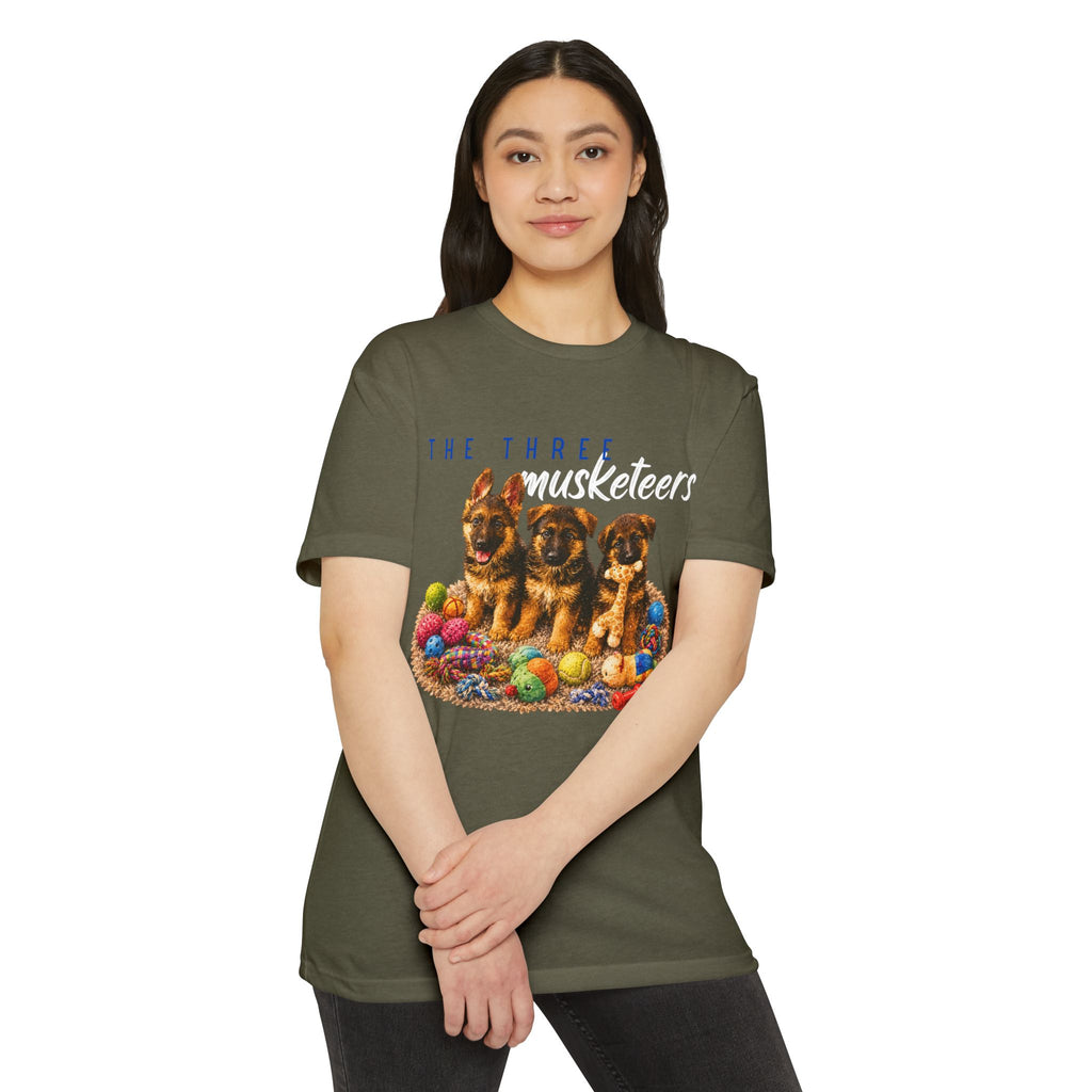 The Three Musketeers Puppy T-Shirt — Cute German Shepherds Easter Dog Tee