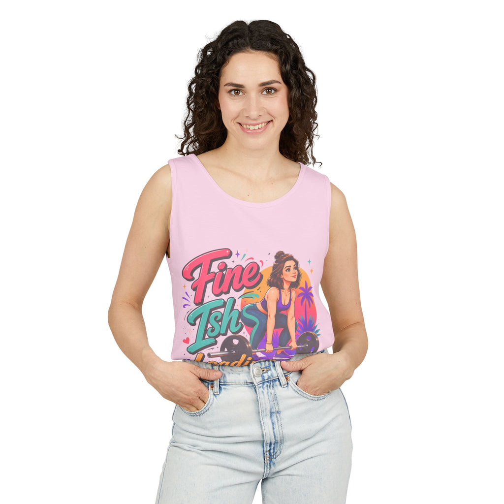 Tank Top — "Fine Ish Loading" Retro Fitness Graphic Tank for Women