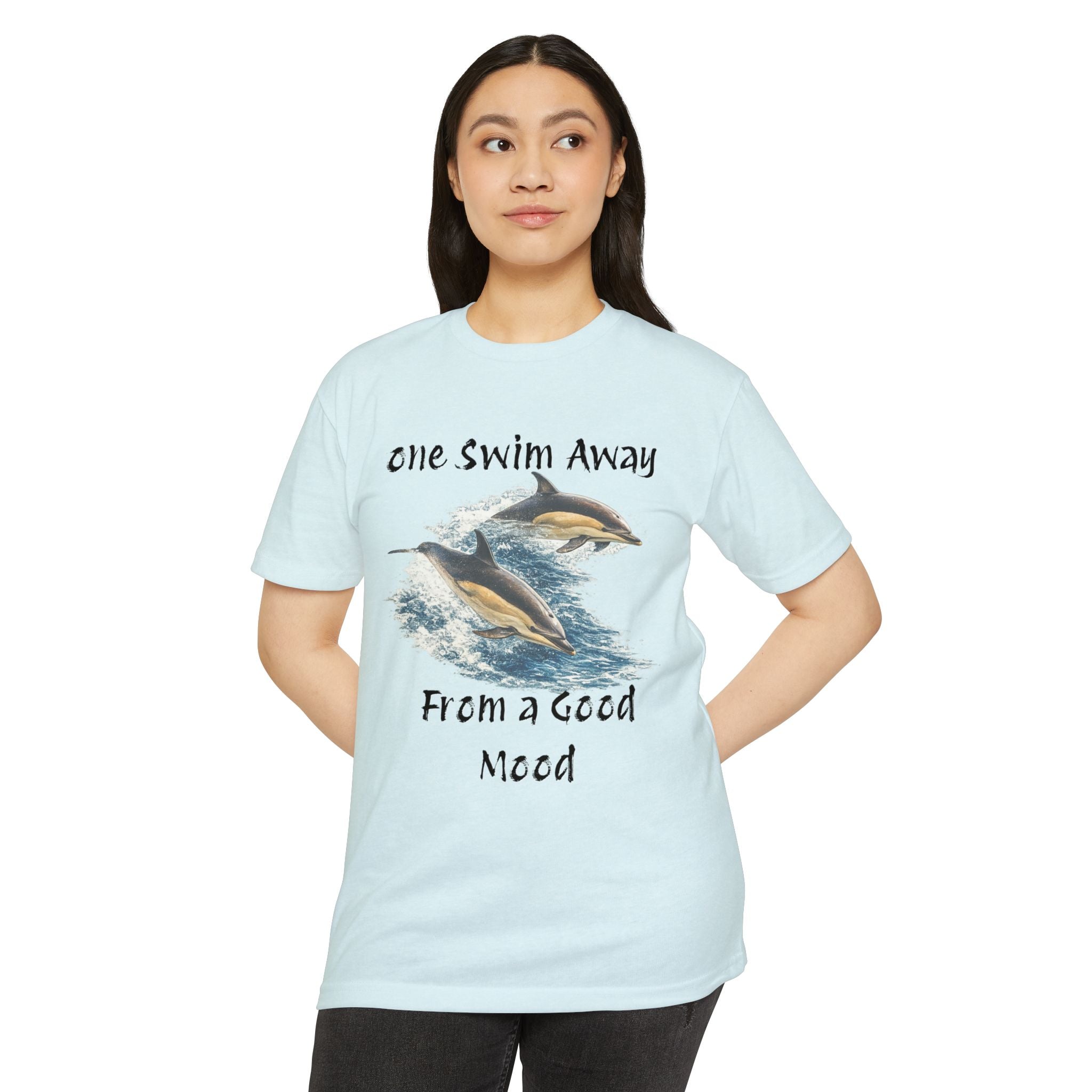 One Swim Away From a Good Mood- Dolphin Relaxed Beach Tee