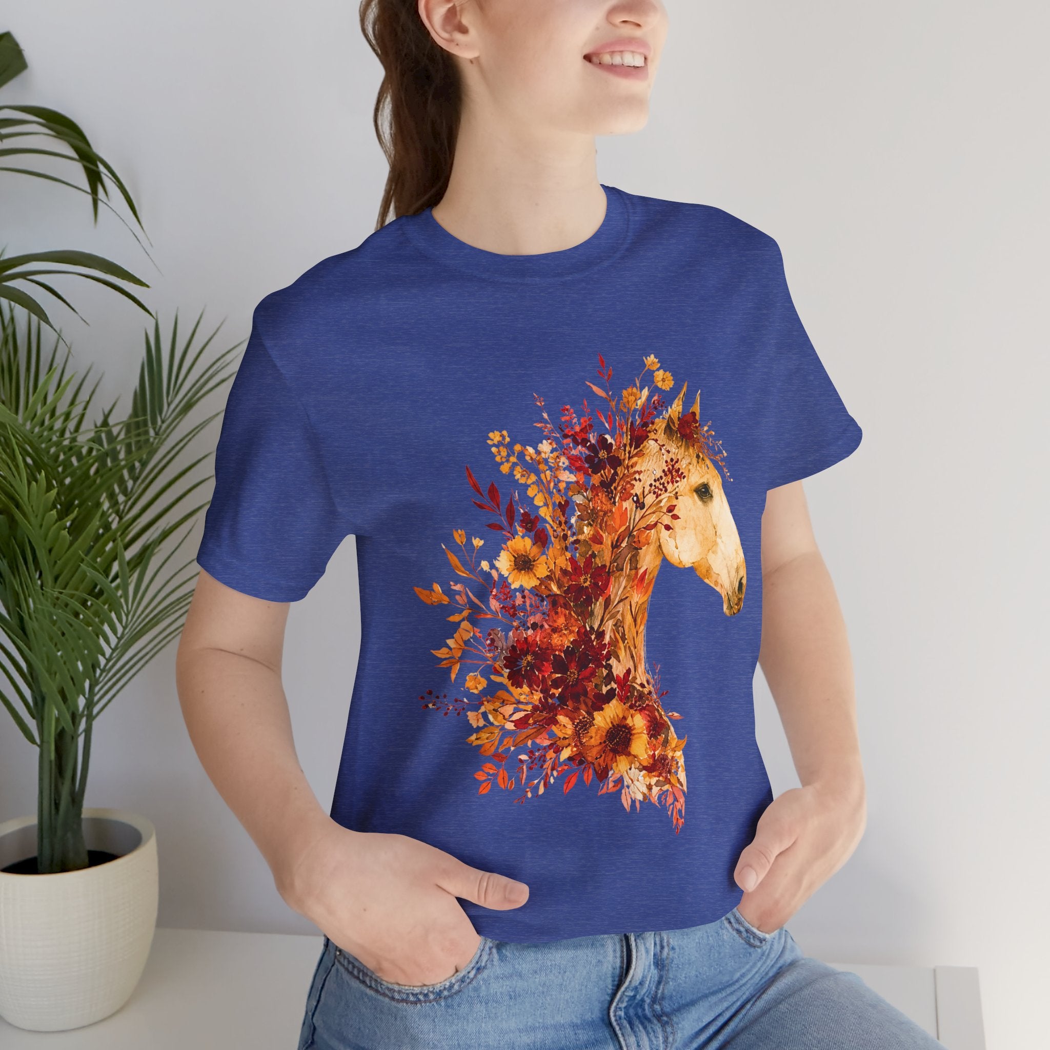 Autumn Sunflower Horse Graphic T-Shirt