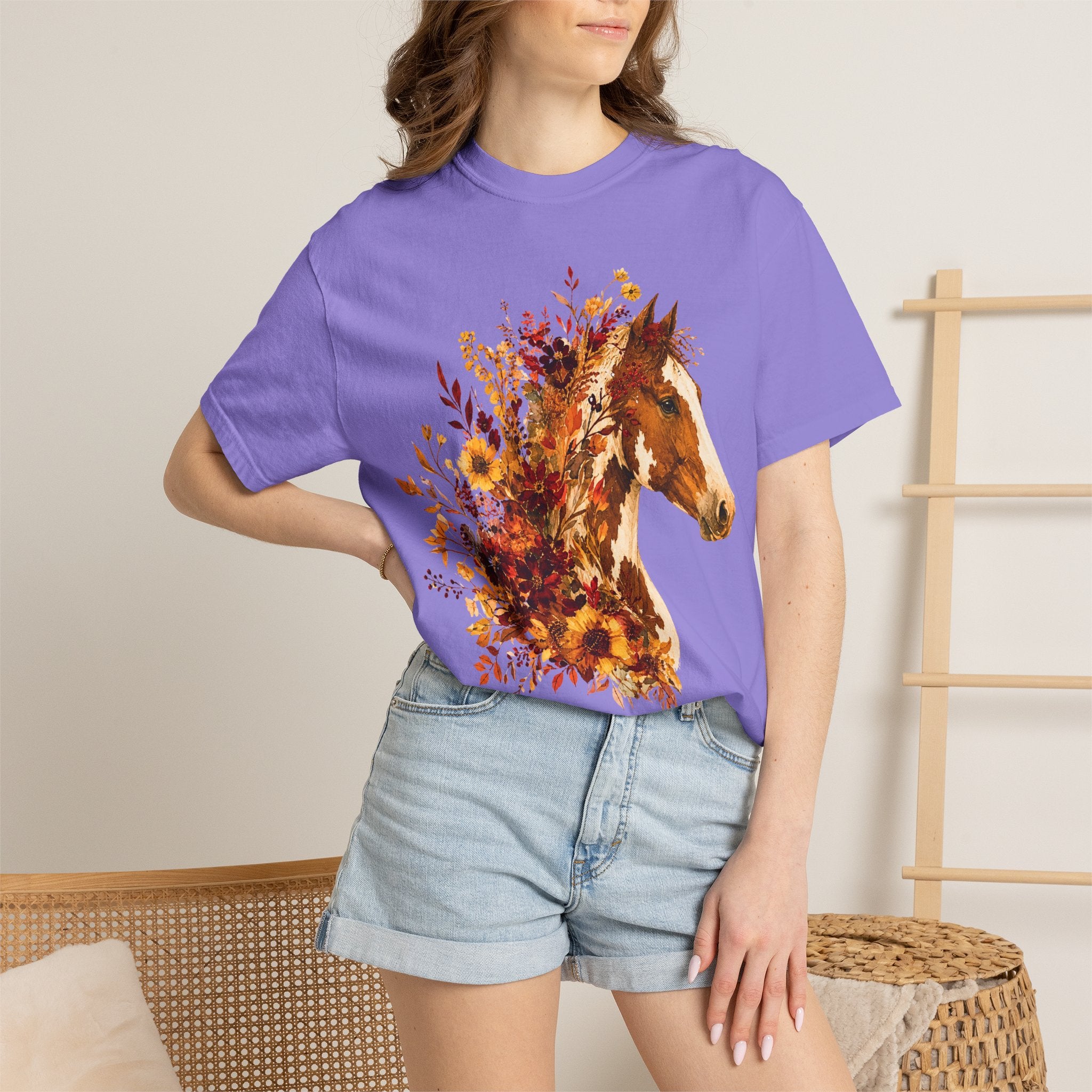 Autumn Sunflower Horse Head Tee