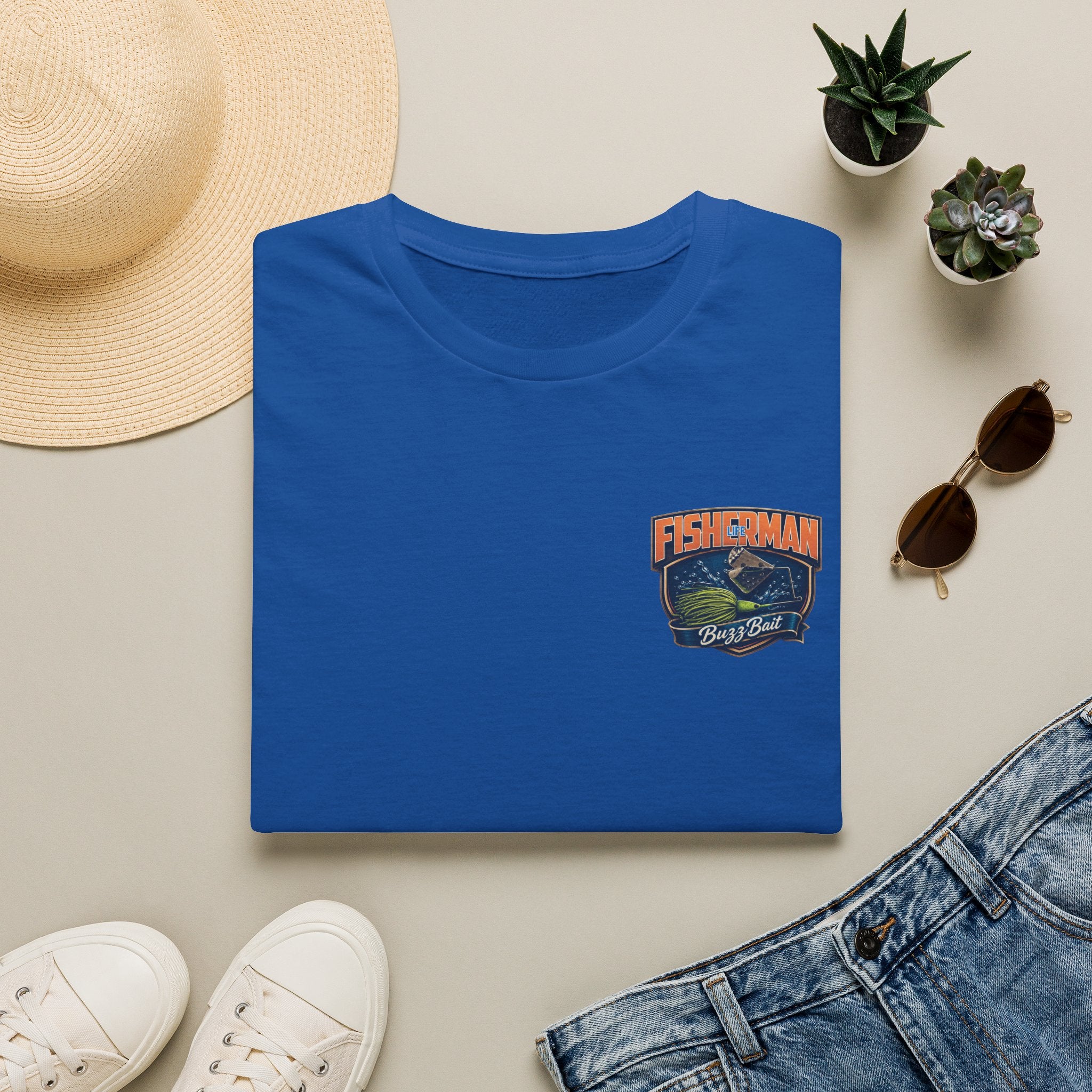 Buzz Bait Fisherman  T-Shirt — Retro Bass Boat Fishing Tee