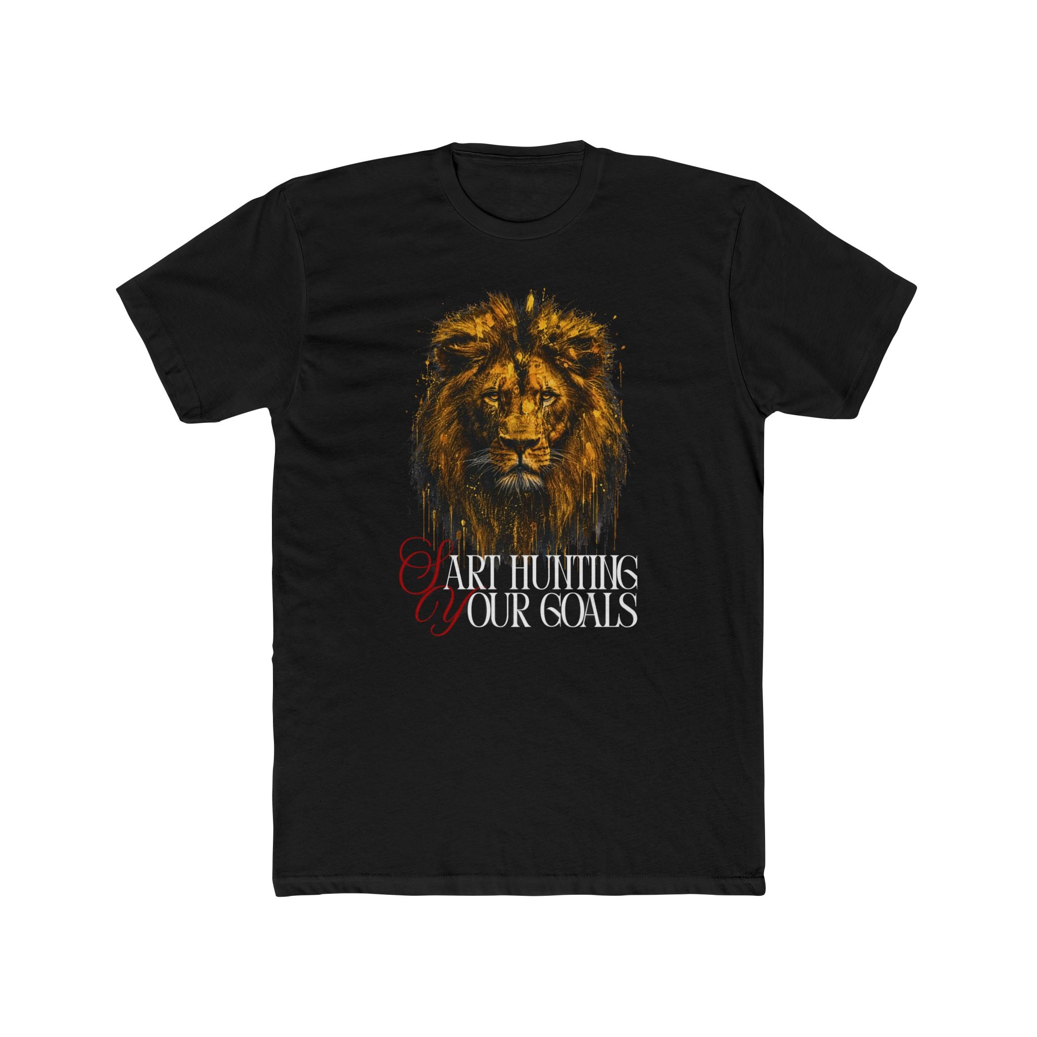 'Start Hunting Your Goals' Inspirational Lion Graphic Tee