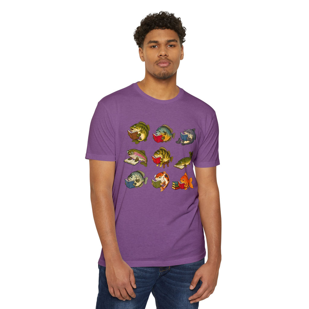 Retro Fish Reading  T-Shirt