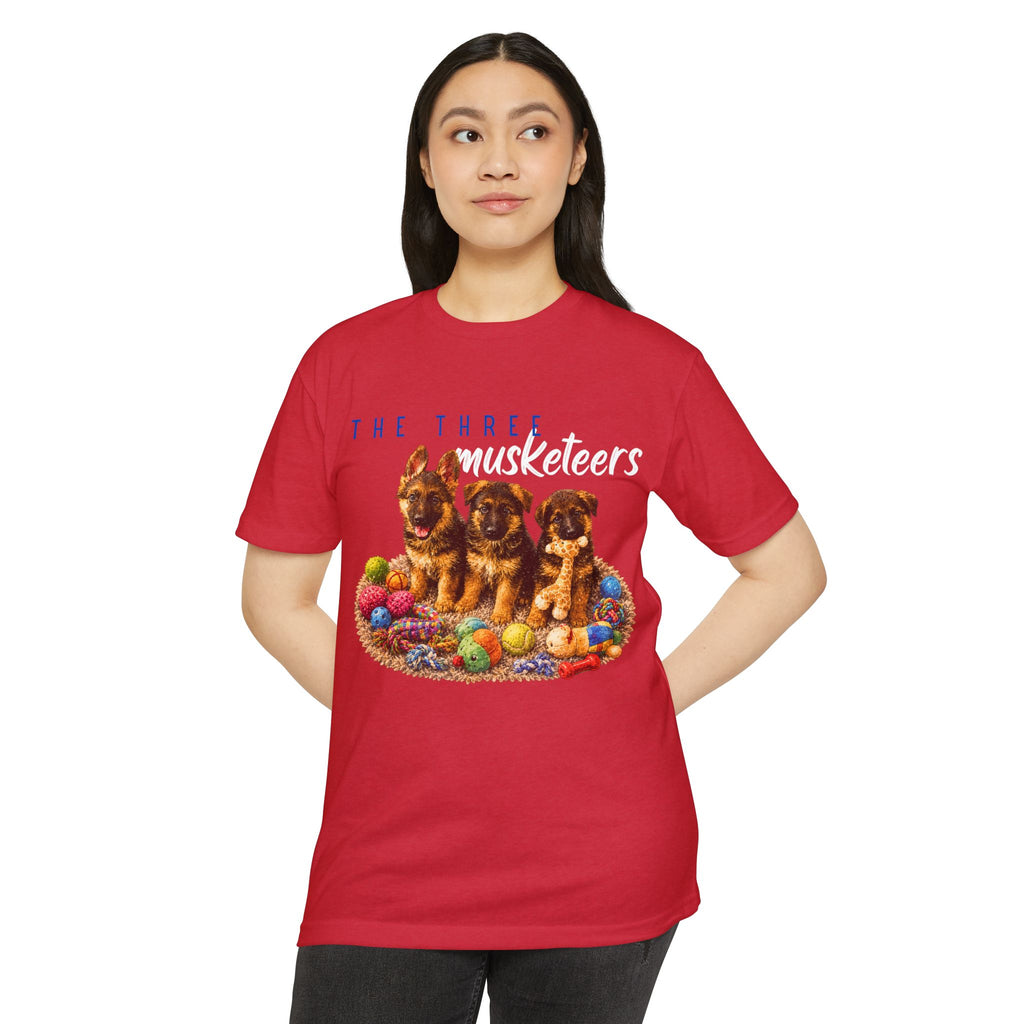 The Three Musketeers Puppy T-Shirt — Cute German Shepherds Easter Dog Tee