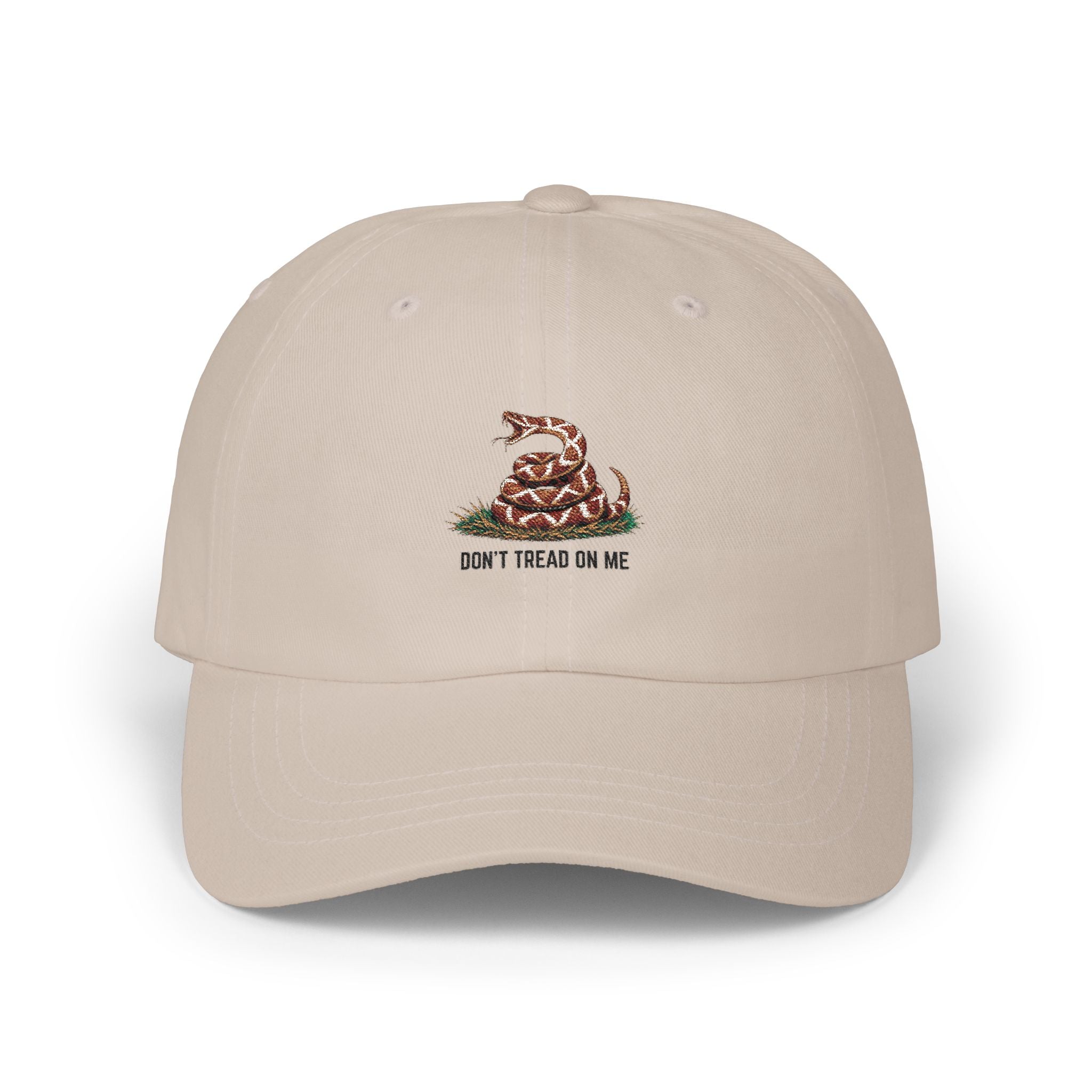Don’t Tread On Me Dad Cap — Classic Embroidered Gadsden Snake Hat