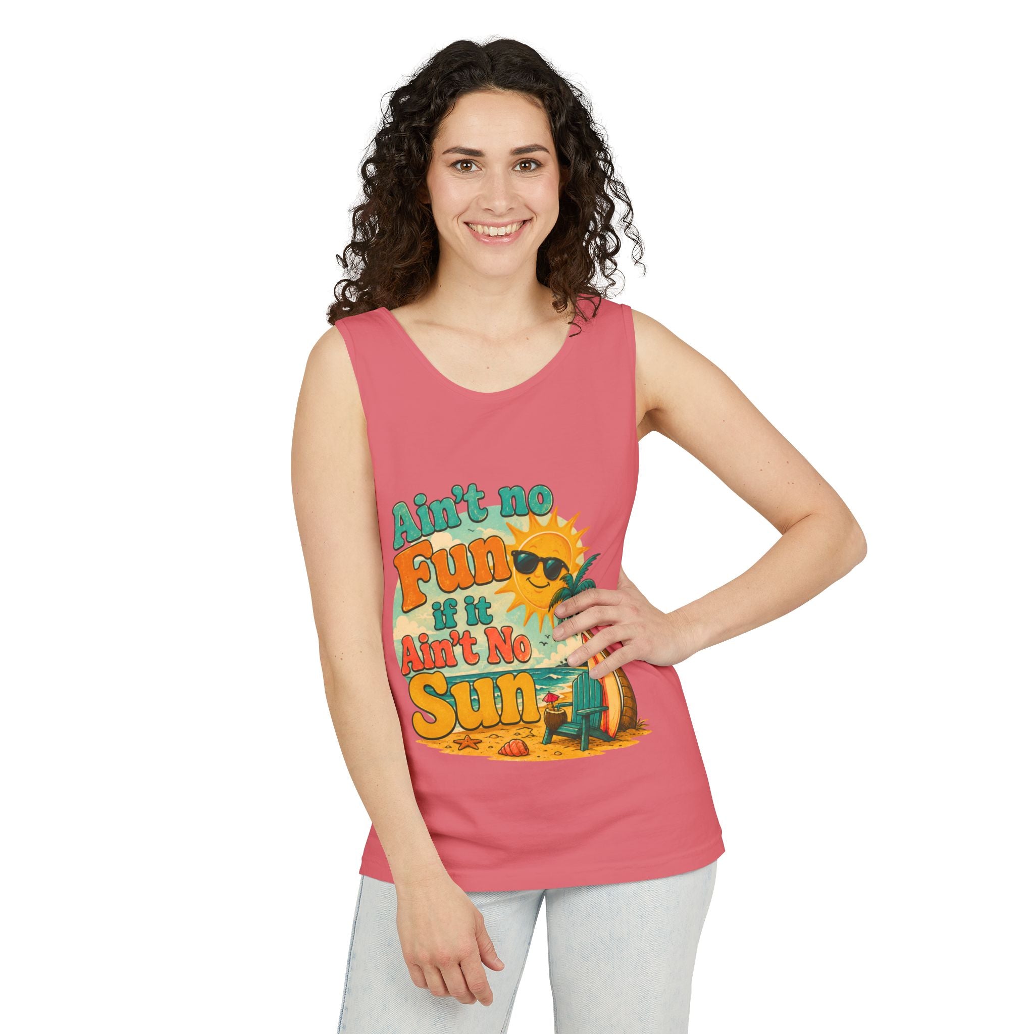 Ain't No Fun If It Ain't No Sun Tank Top — Retro Summer Surf Beach Tee