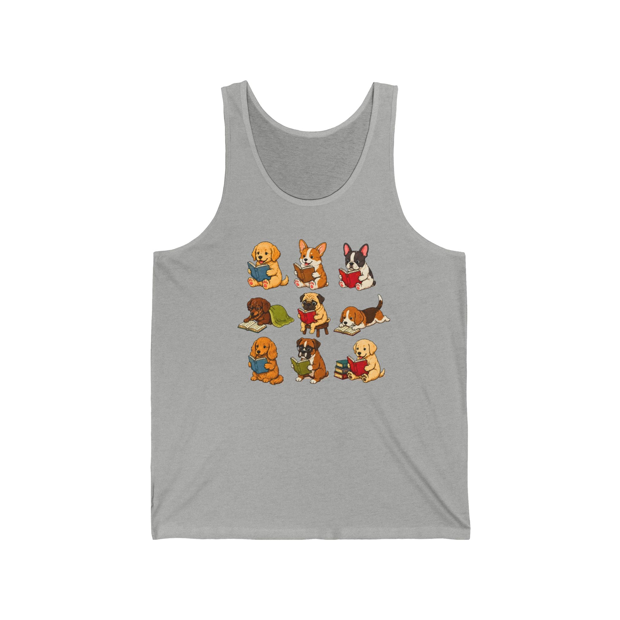Cute Dog Reading Tank Top
