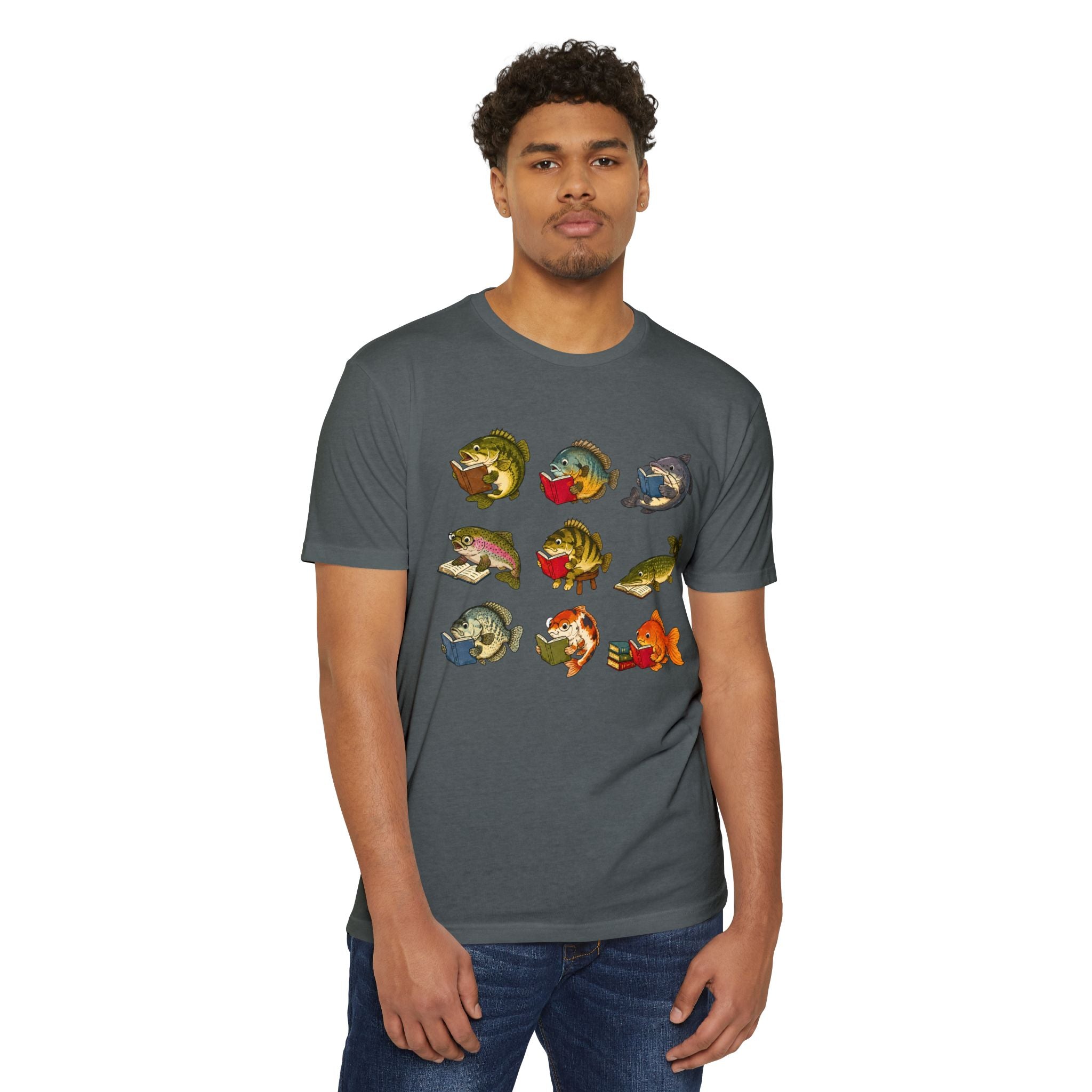 Retro Fish Reading  T-Shirt