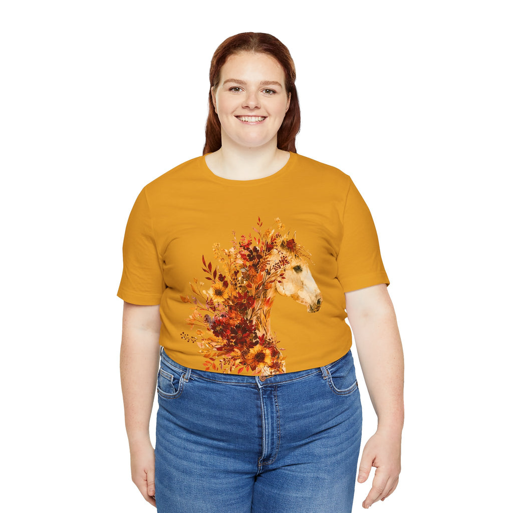 Autumn Sunflower Horse Graphic T-Shirt