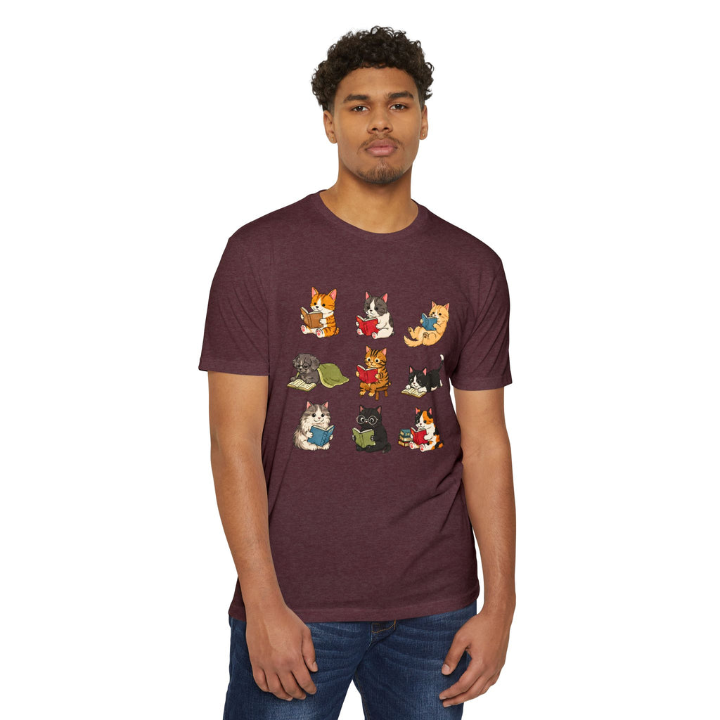 Cute Cats Reading Booklover  T-Shirt