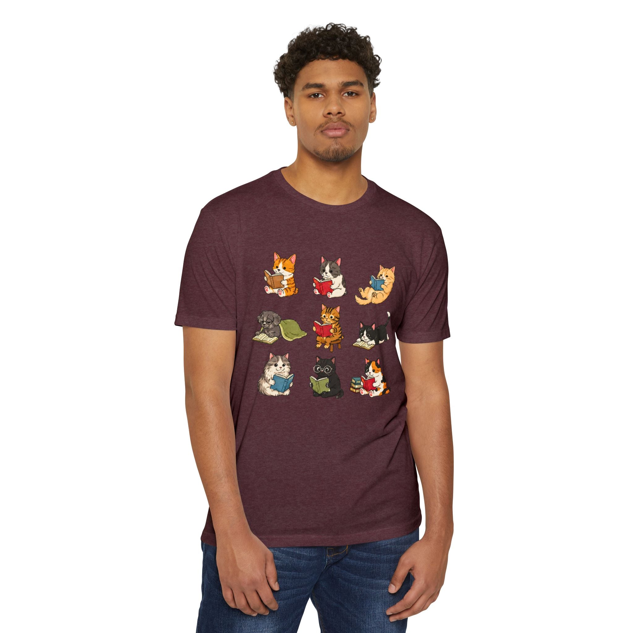 Cute Cats Reading Booklover  T-Shirt