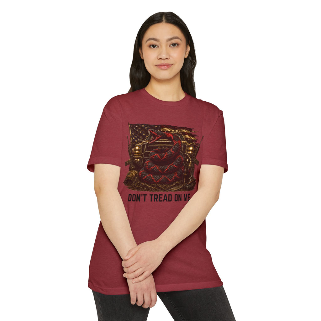 Don't Tread On Me T-Shirt — Distressed American Flag & Snake Patriotic Tee