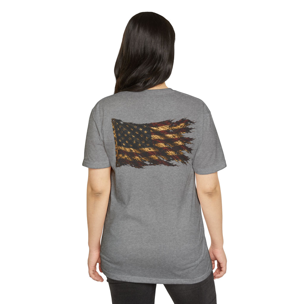 Don't Tread On Me T-Shirt — Distressed American Flag & Snake Patriotic Tee