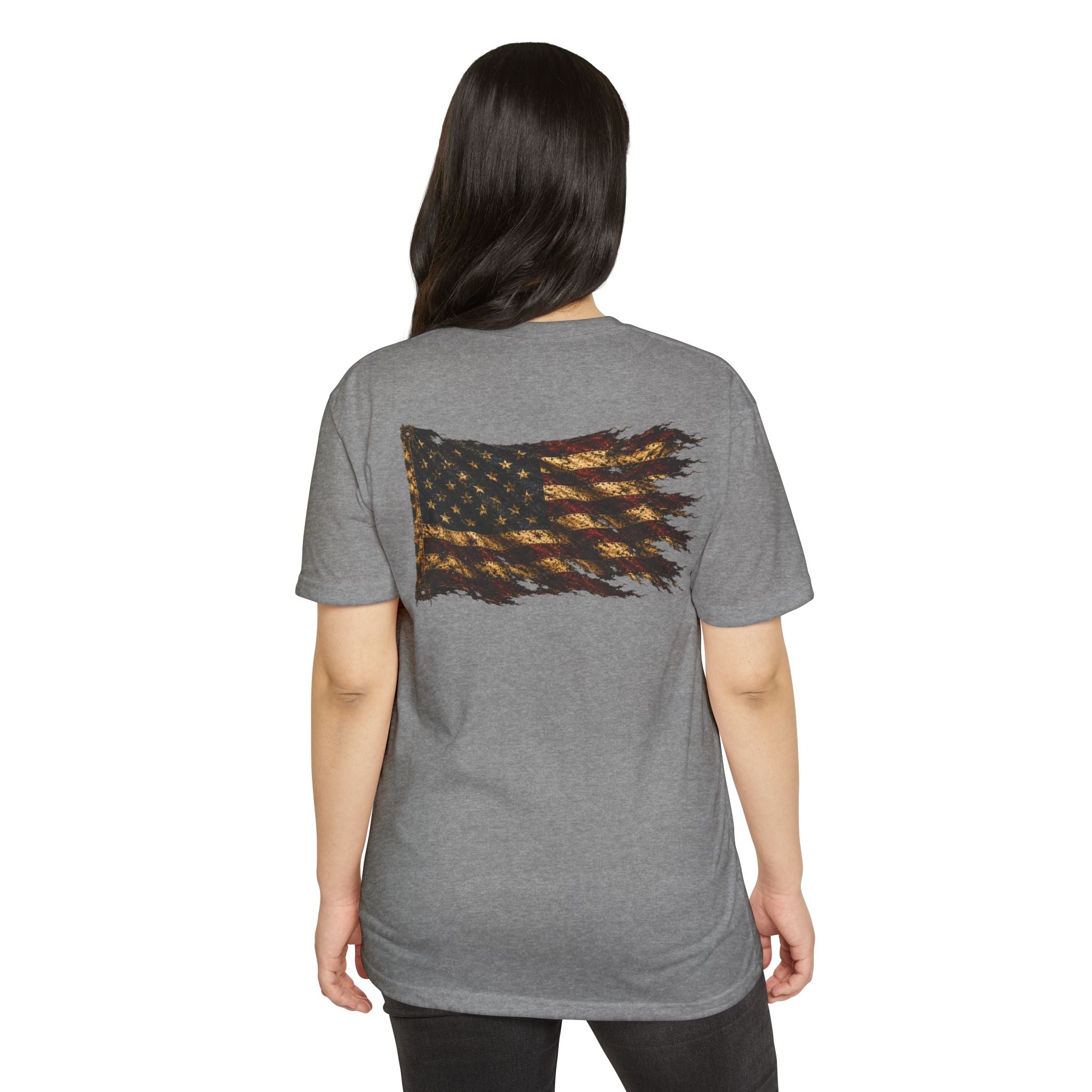 Don't Tread On Me T-Shirt — Distressed American Flag & Snake Patriotic Tee