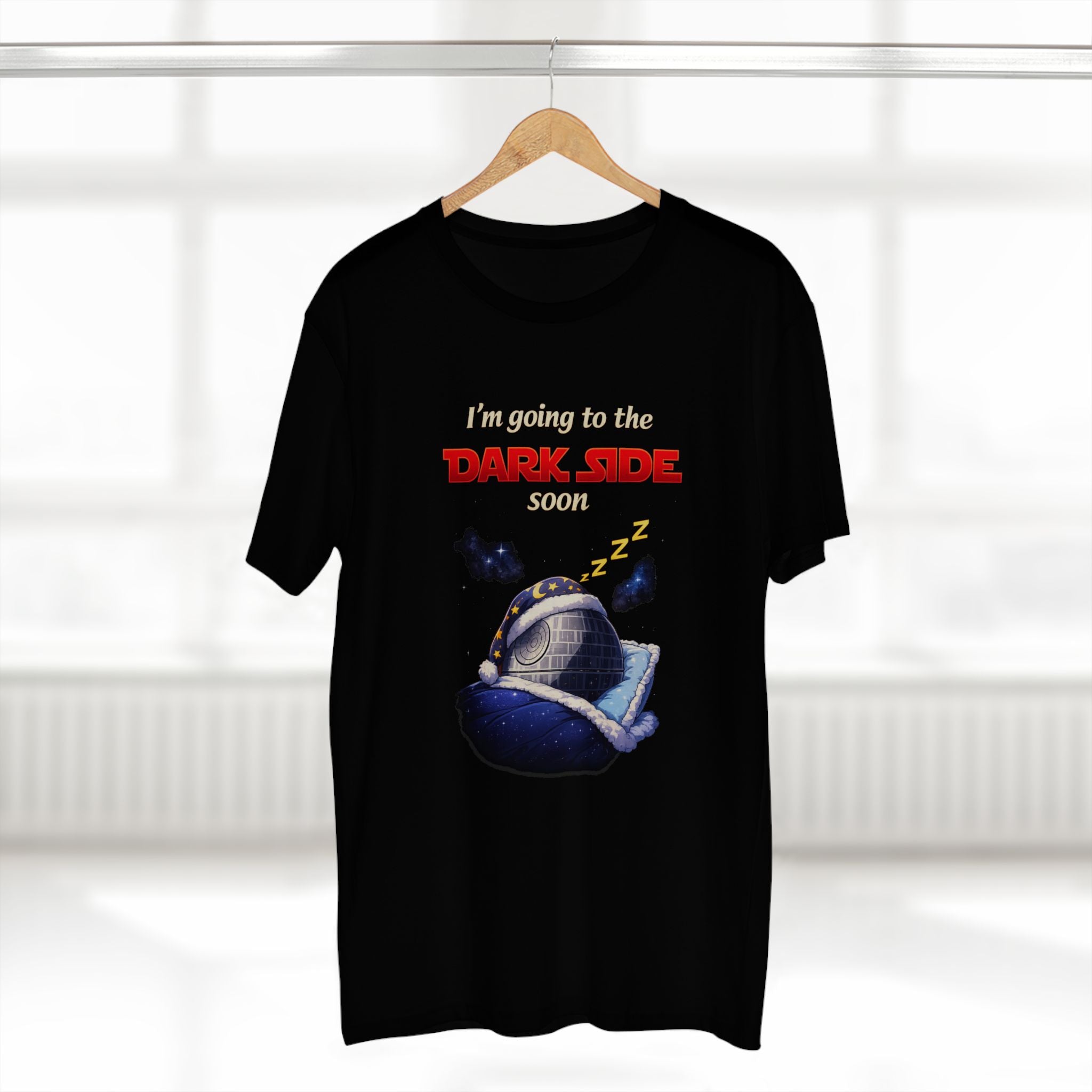 Dark Side Tee — "I'm Going to the Dark Side (Good)" Retro Sleepy Death Star T‑Shirt