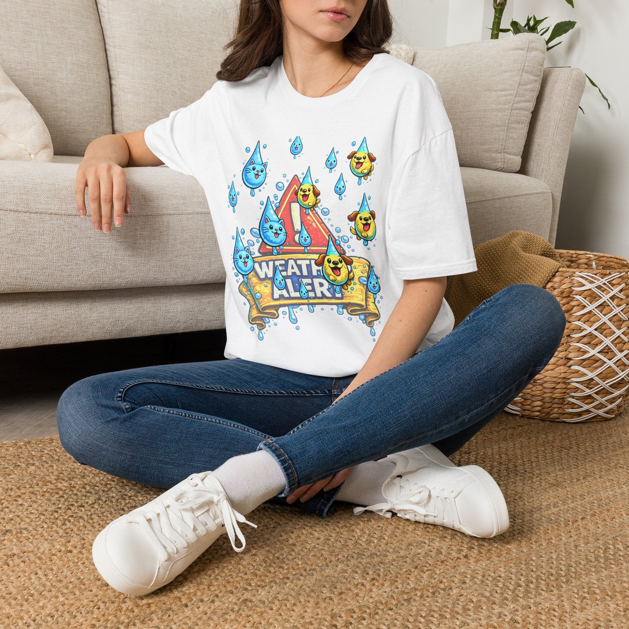Weather Alert T-Shirt  " It's Raining Cats & Dogs"
