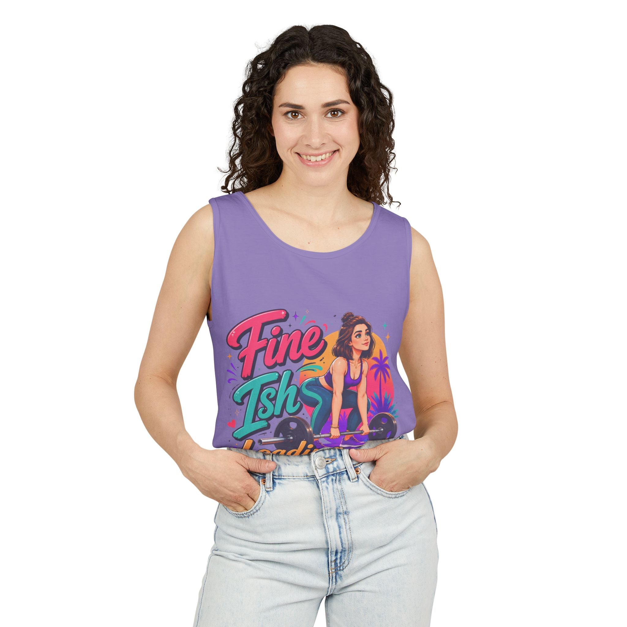 Tank Top — "Fine Ish Loading" Retro Fitness Graphic Tank for Women
