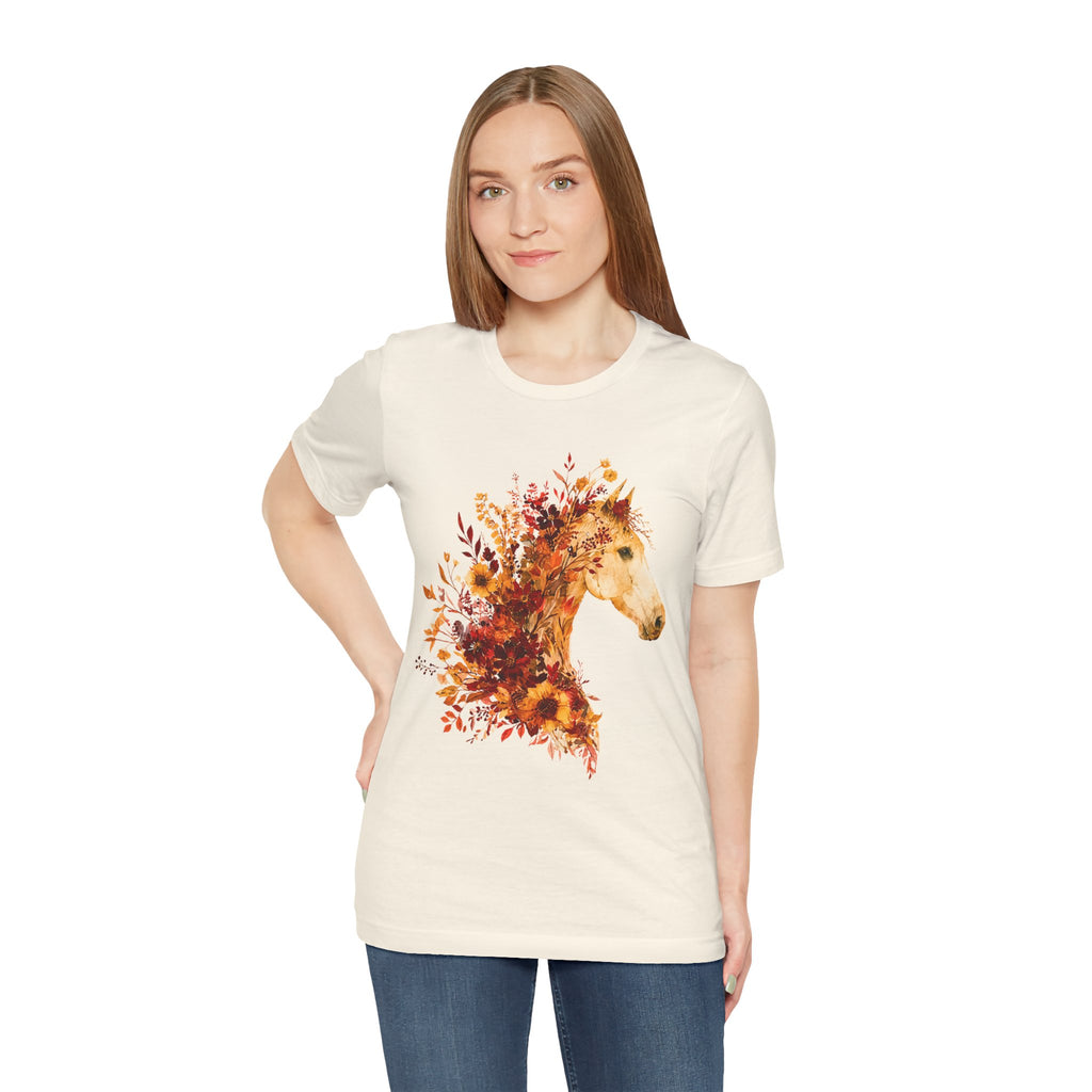 Autumn Sunflower Horse Graphic T-Shirt