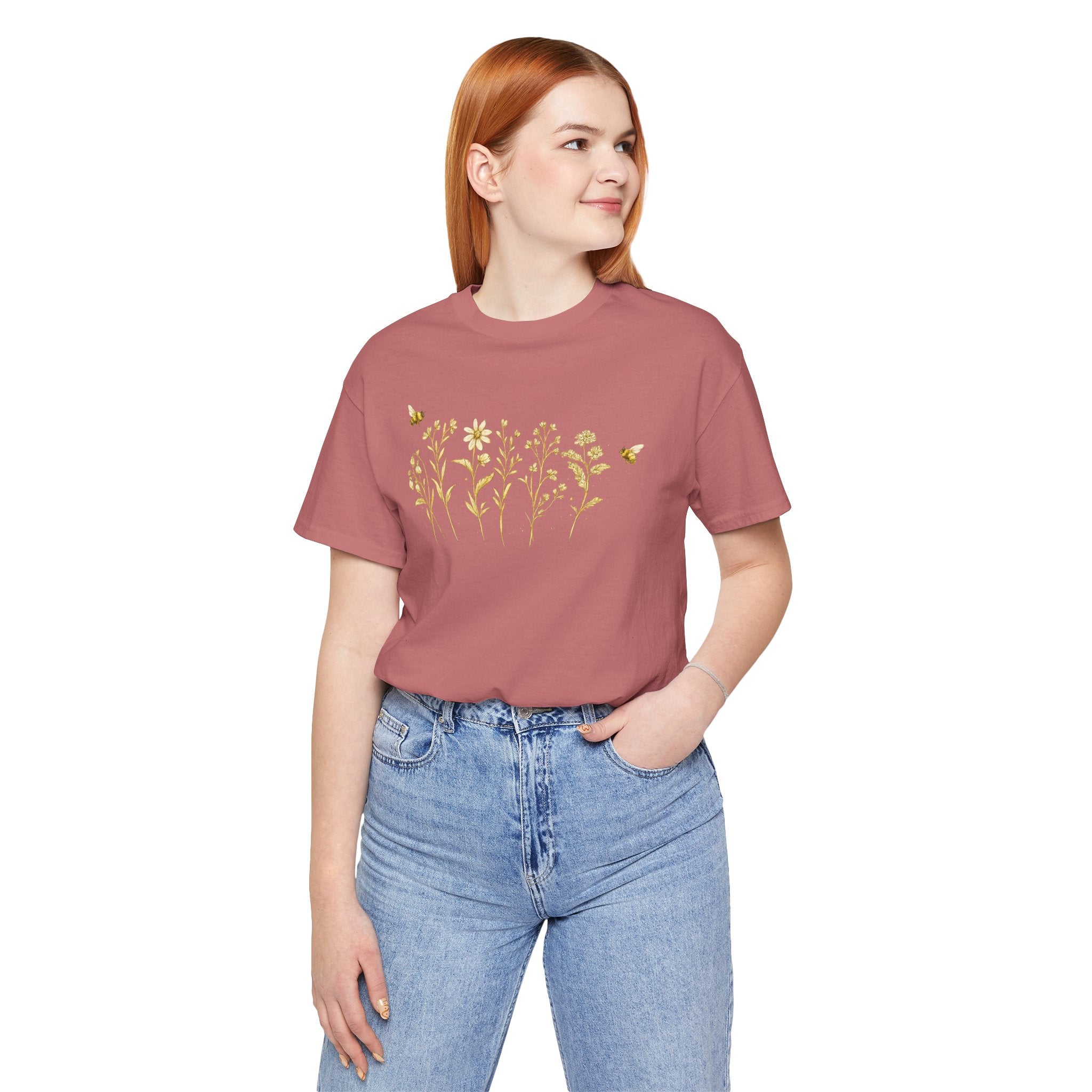Gold Wildflower Graphic T-Shirt