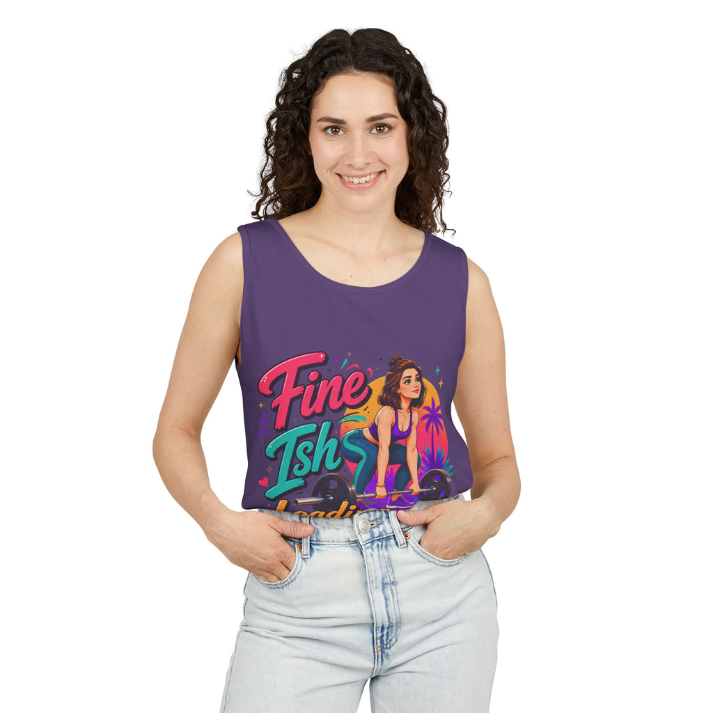 Tank Top — "Fine Ish Loading" Retro Fitness Graphic Tank for Women