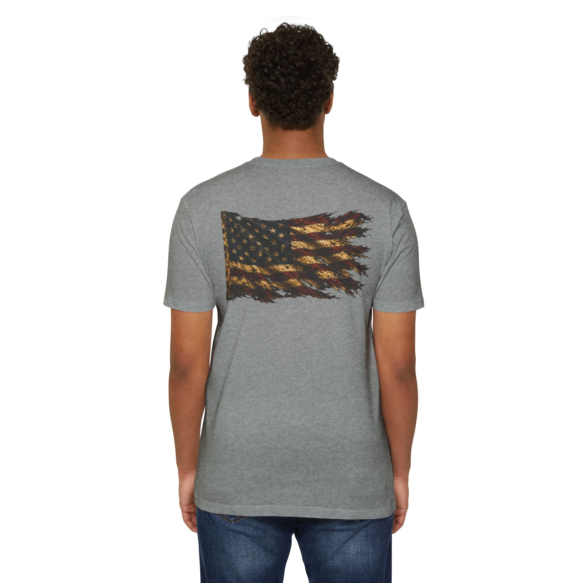 Don't Tread On Me T-Shirt — Distressed American Flag & Snake Patriotic Tee