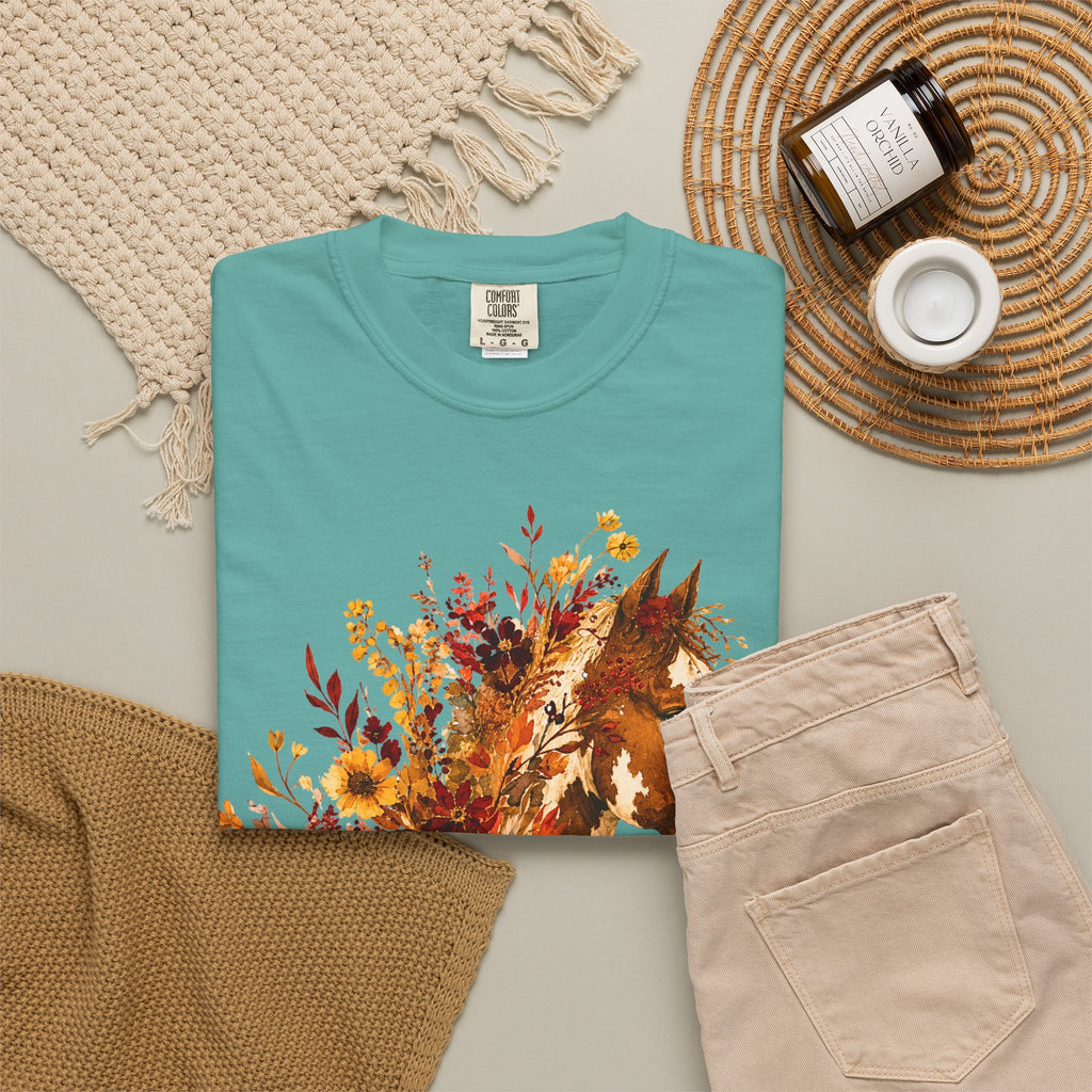 Autumn Sunflower Horse Head Tee