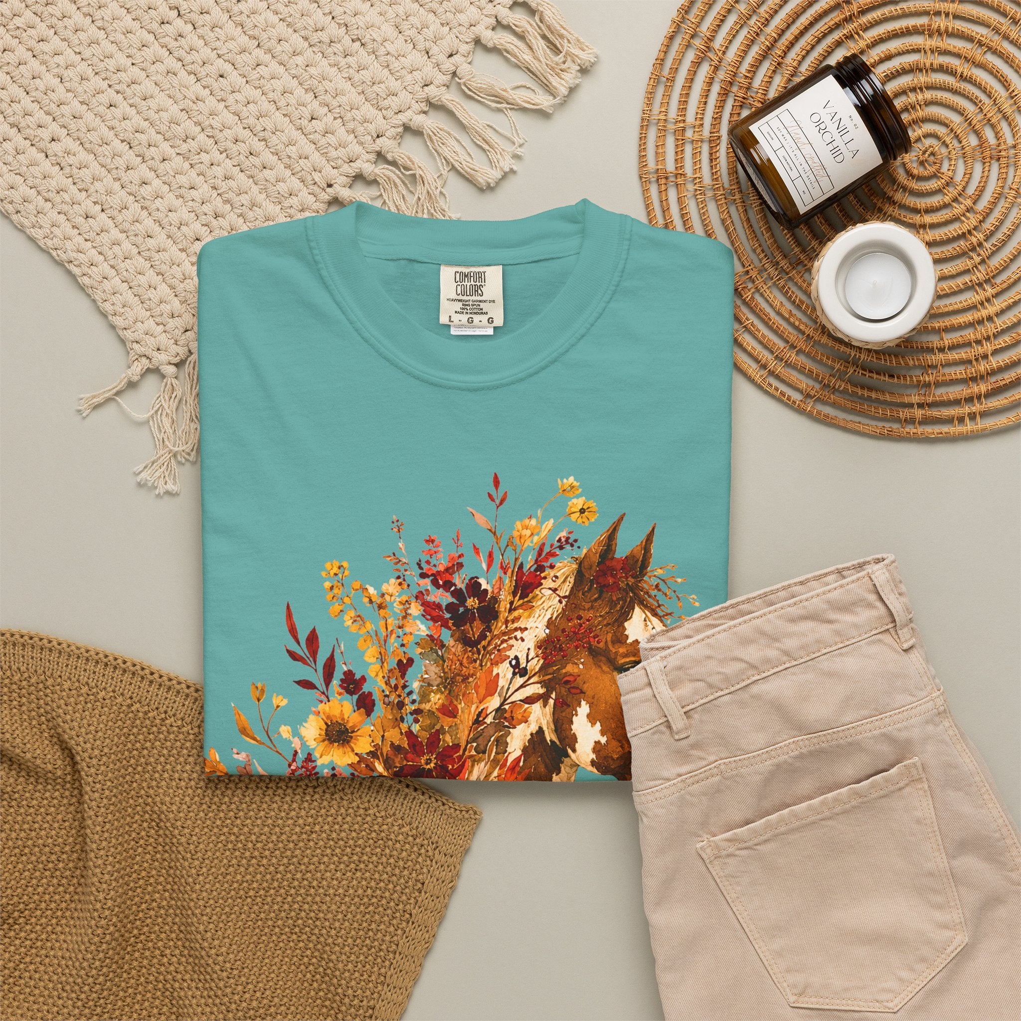 Autumn Sunflower Horse Head Tee