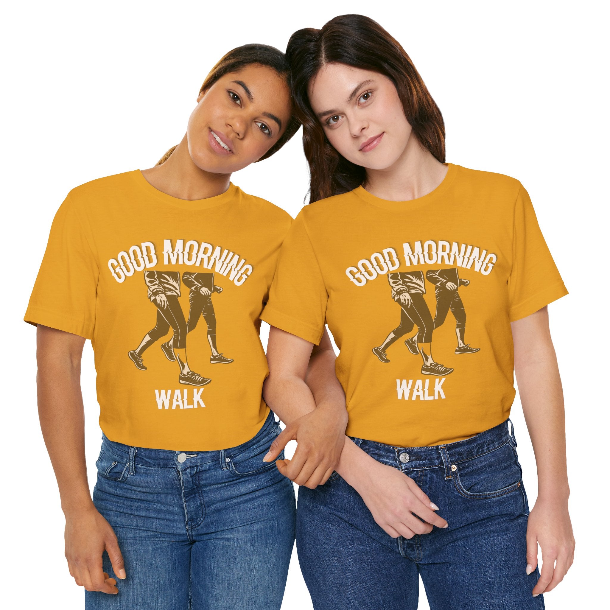 Good Morning Walk Tee — Retro Walking Graphic T-Shirt for Fitness & Morning Strolls