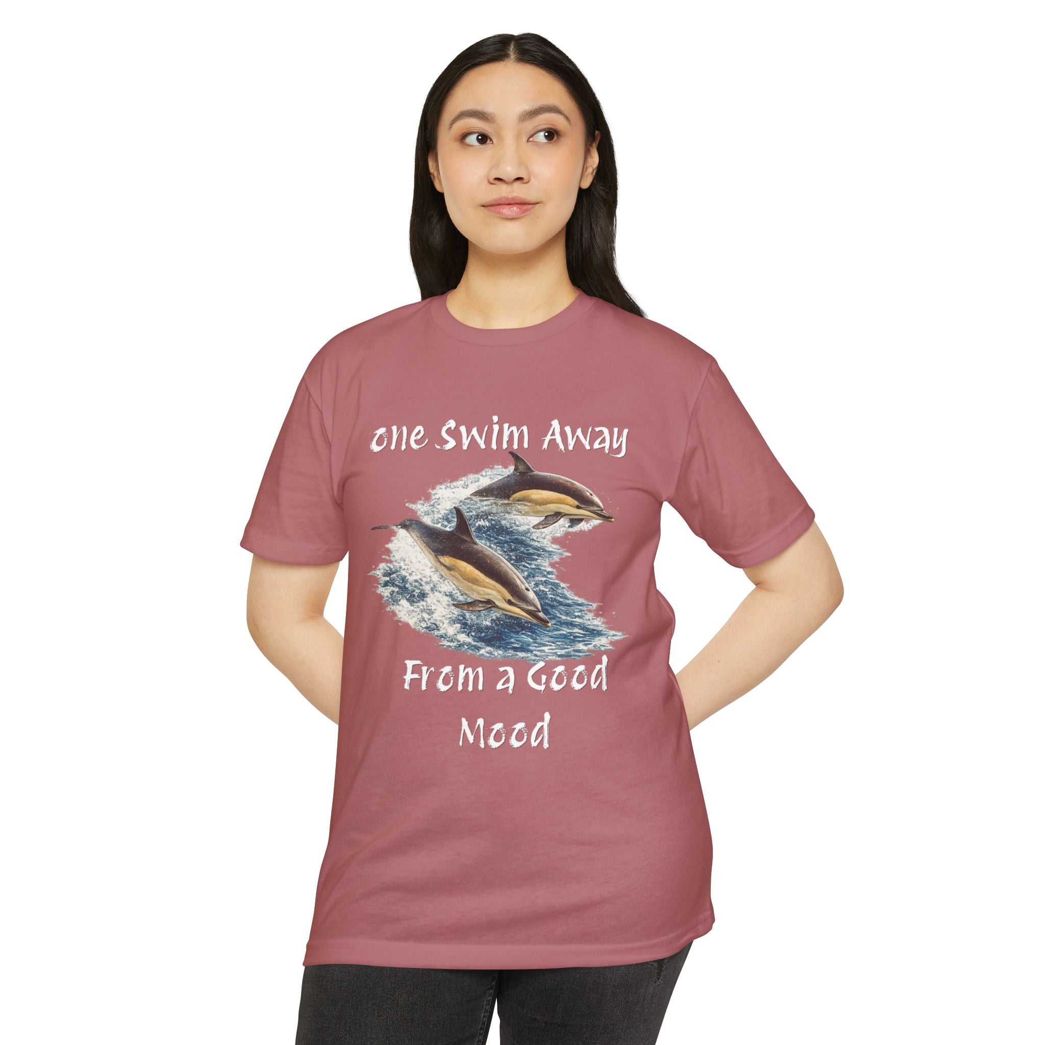 One Swim Away From a Good Mood- Dolphin Relaxed Beach Tee