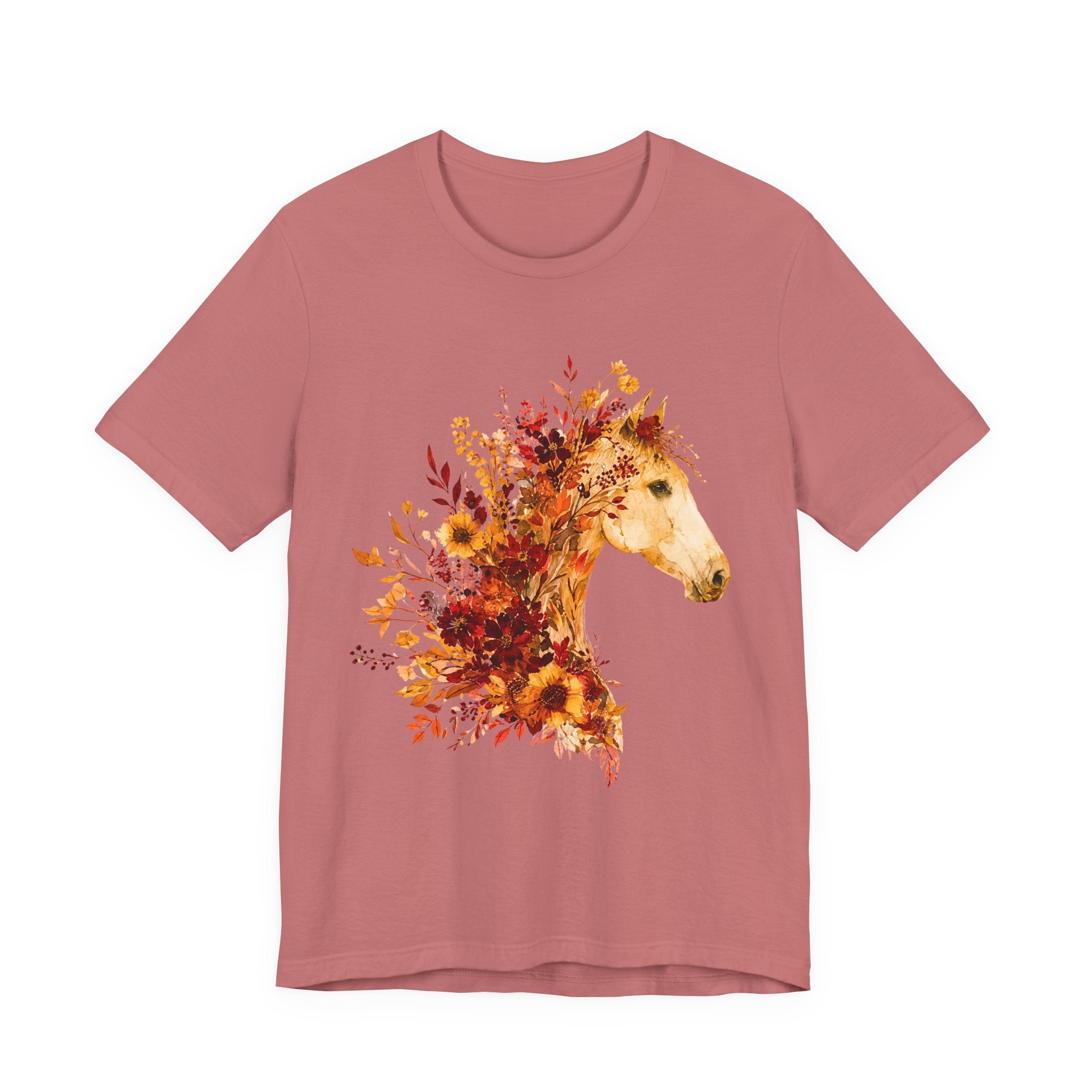 Autumn Sunflower Horse Graphic T-Shirt