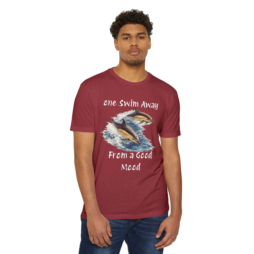 One Swim Away From a Good Mood- Dolphin Relaxed Beach Tee