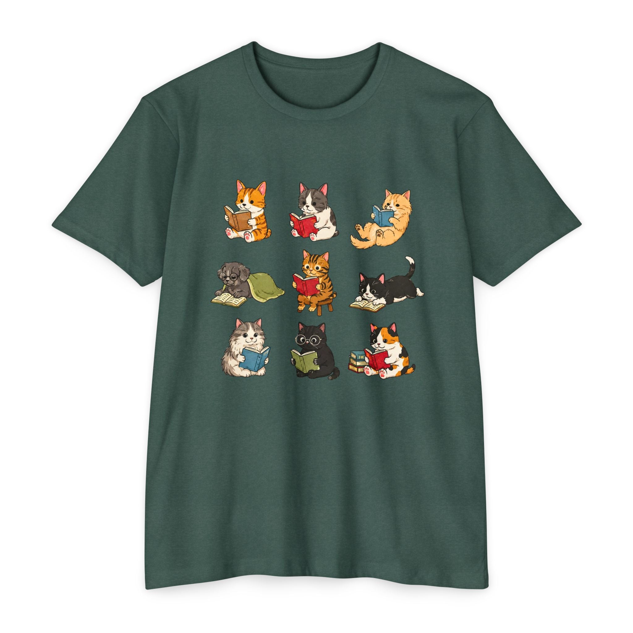 Cute Cats Reading Booklover  T-Shirt