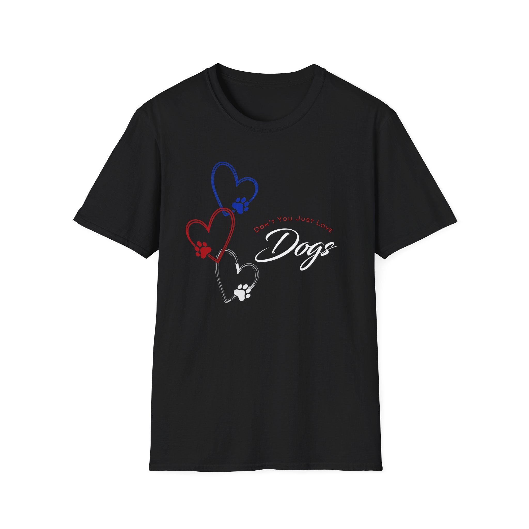Don't You Just Love Dogs? — Heart Paw Graphic Tee for Dog Lovers