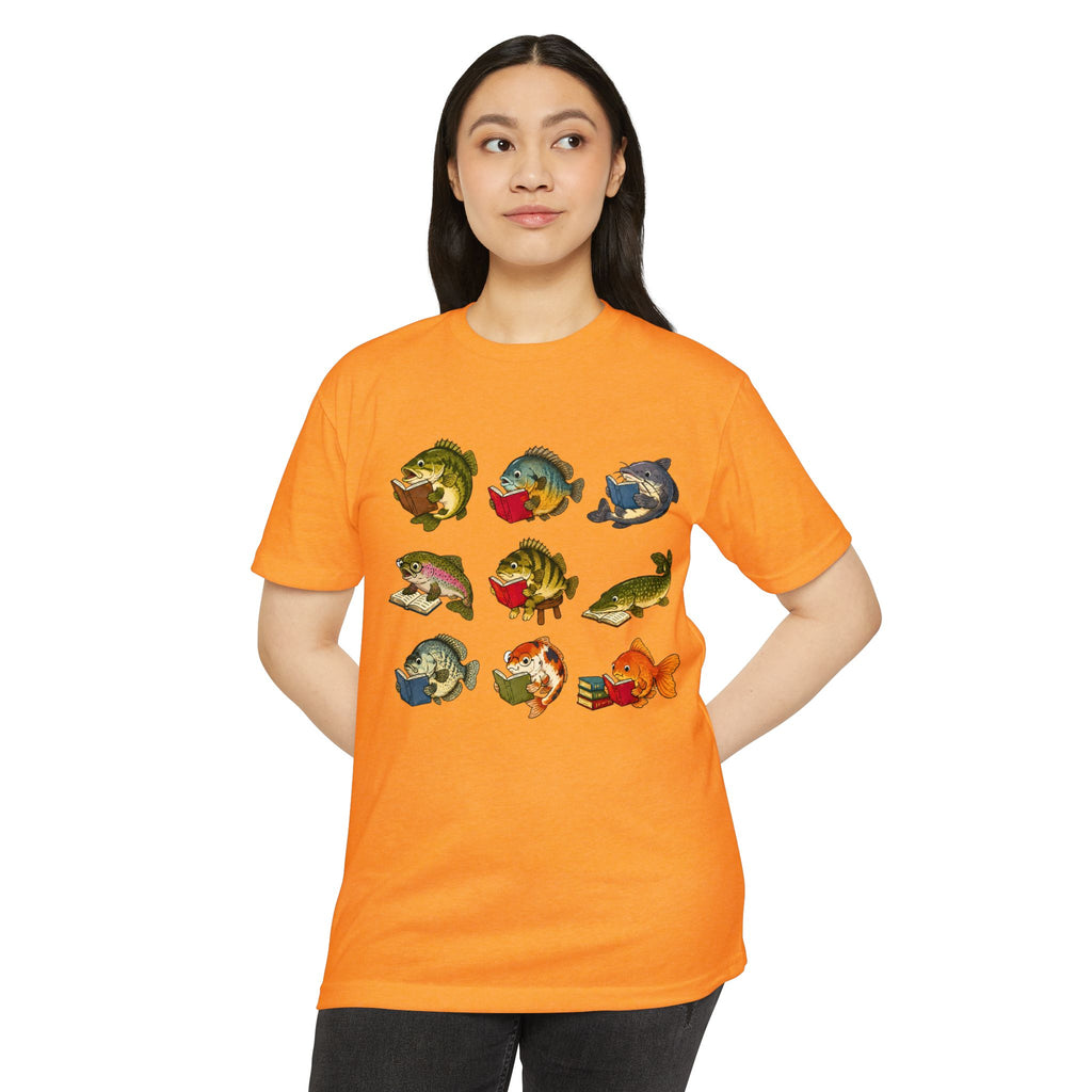 Retro Fish Reading  T-Shirt