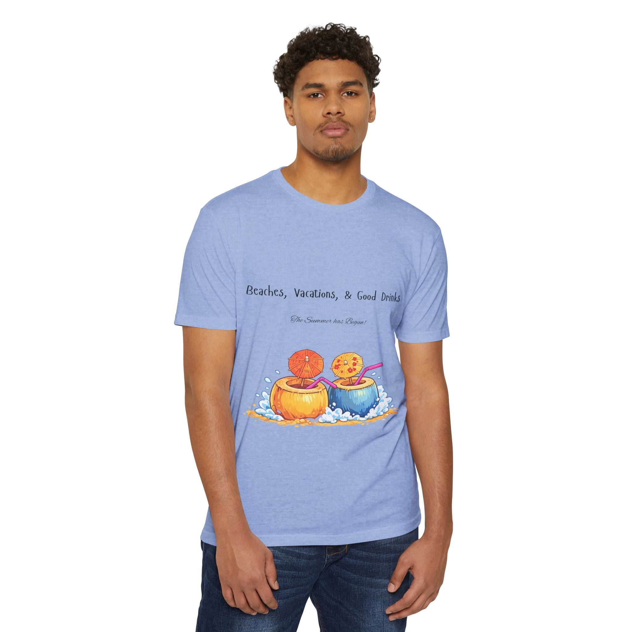 "Beaches, Vacations, & Good Drinks" Tropical Drink Tee