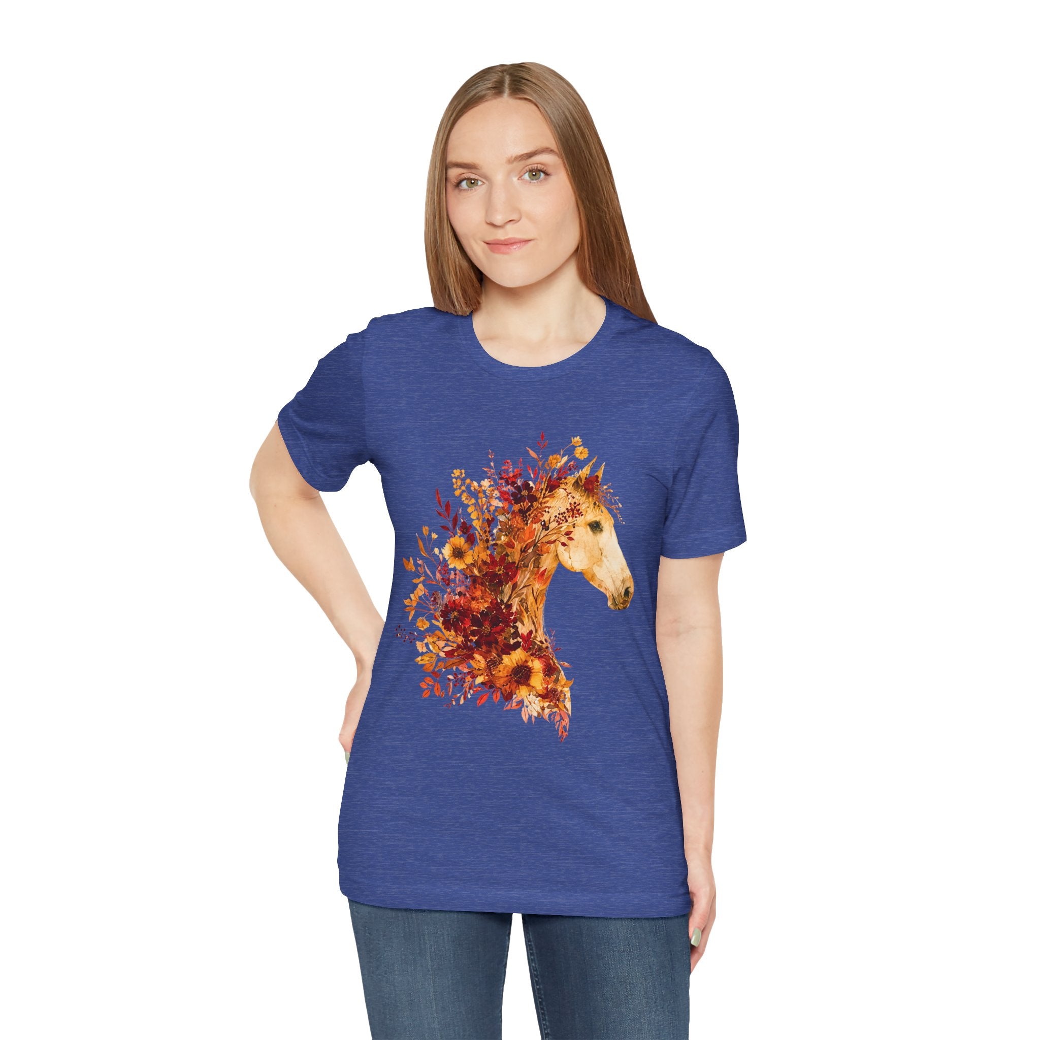 Autumn Sunflower Horse Graphic T-Shirt