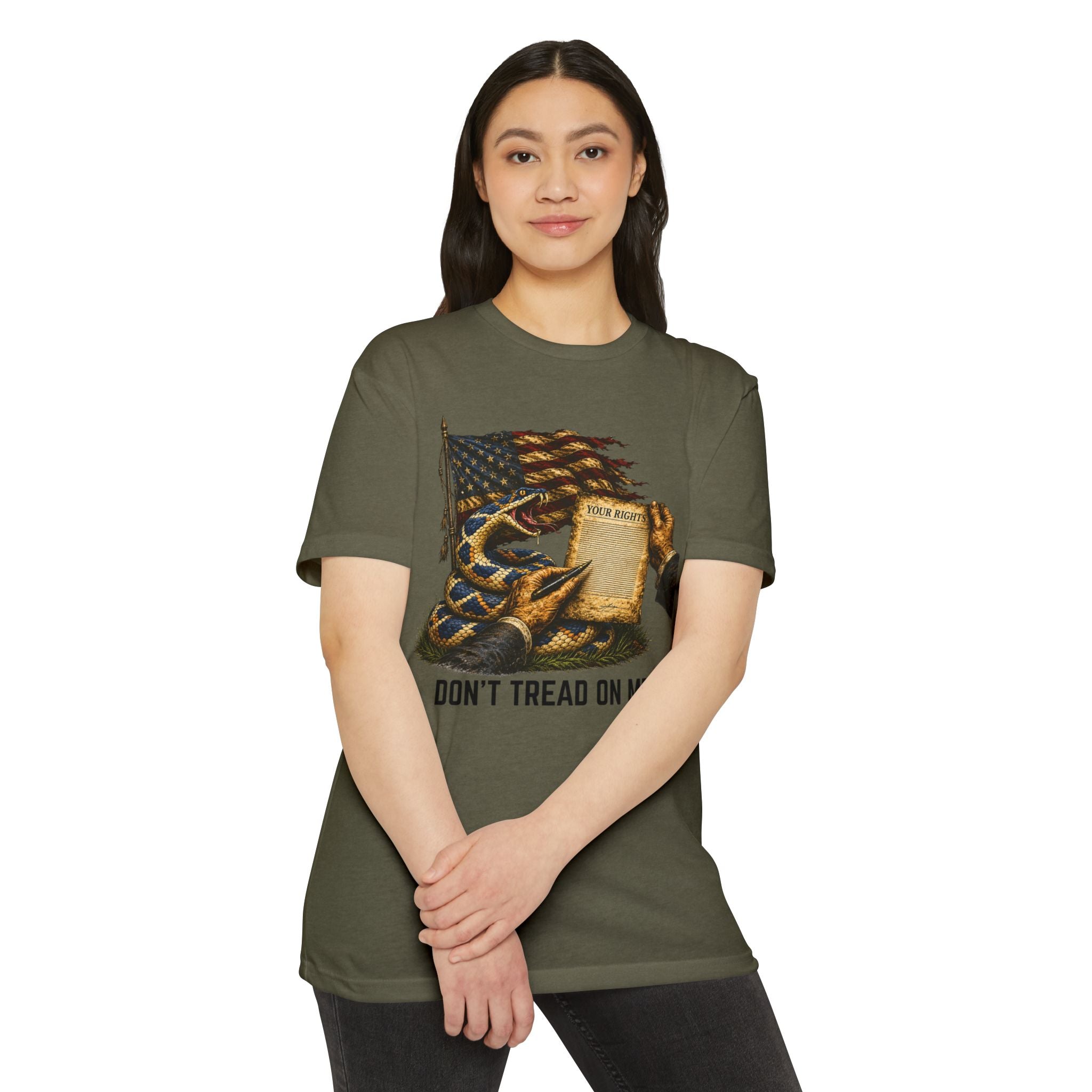 Don't Tread On Me T-Shirt - Flag & Constitution Graphic