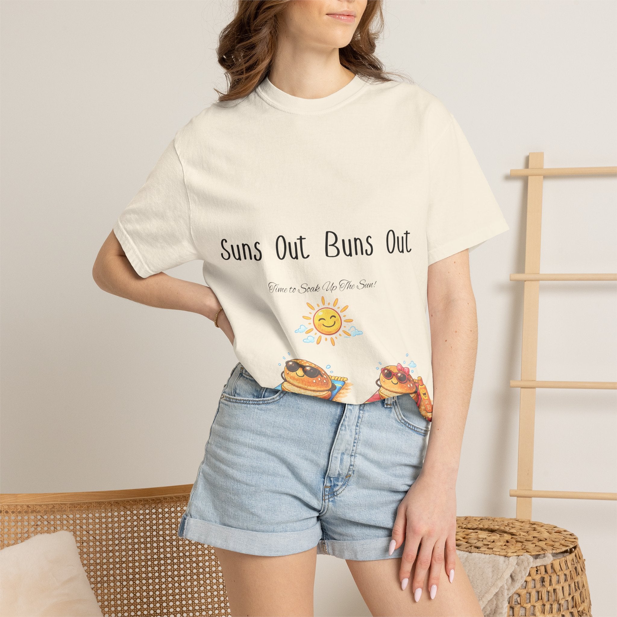 Suns Out Buns Out T-Shirt — Funny Burger Beach Tee