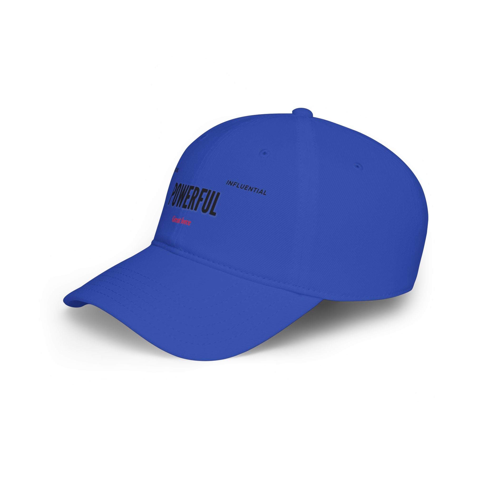 Red 'POWERFUL' Embroidered Low Profile Baseball Cap