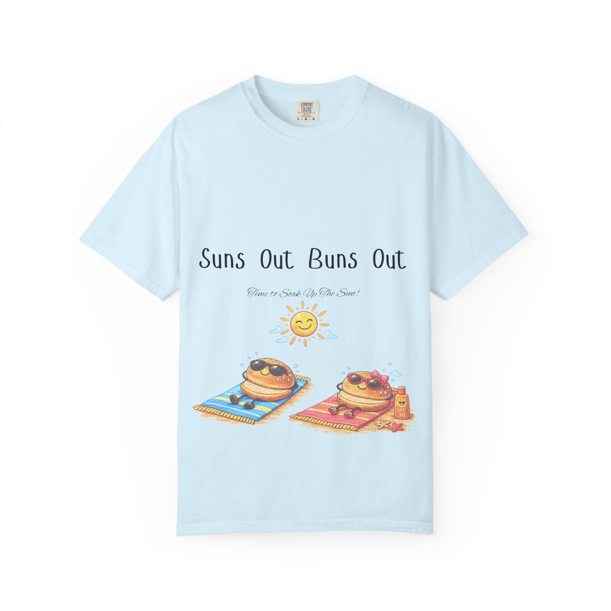 Suns Out Buns Out T-Shirt — Funny Burger Beach Tee