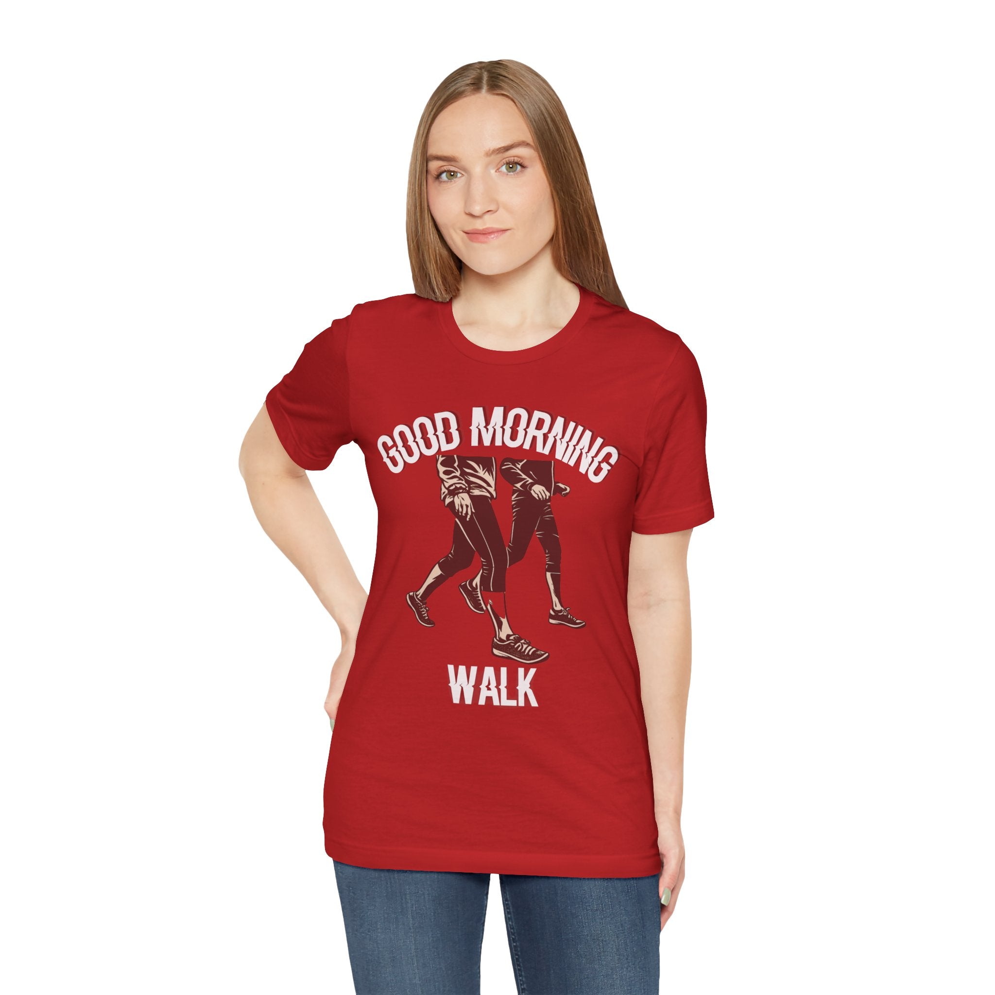 Good Morning Walk Tee — Retro Walking Graphic T-Shirt for Fitness & Morning Strolls
