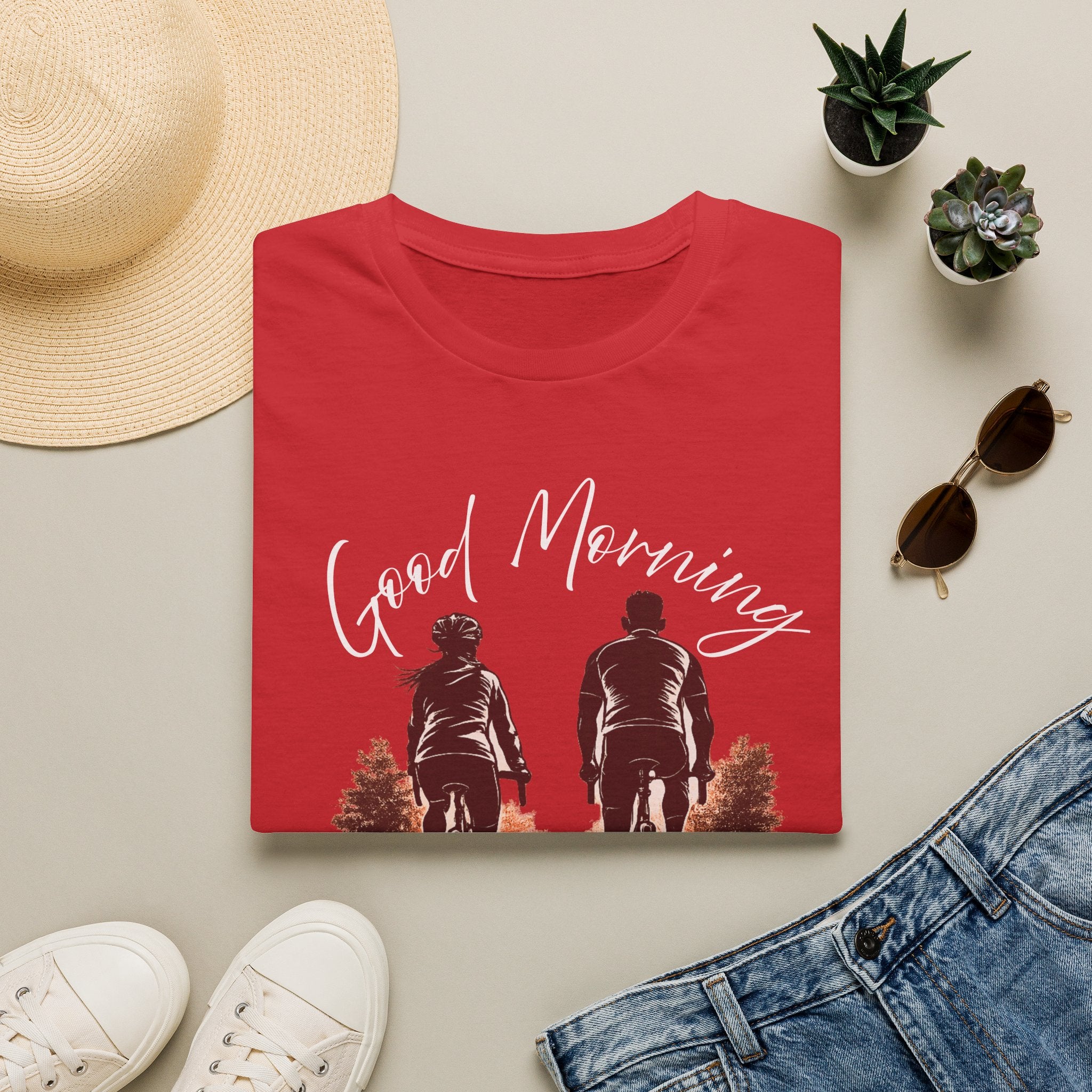 Good Morning Let's Ride T-Shirt — Biker Couple Vintage Graphic Tee