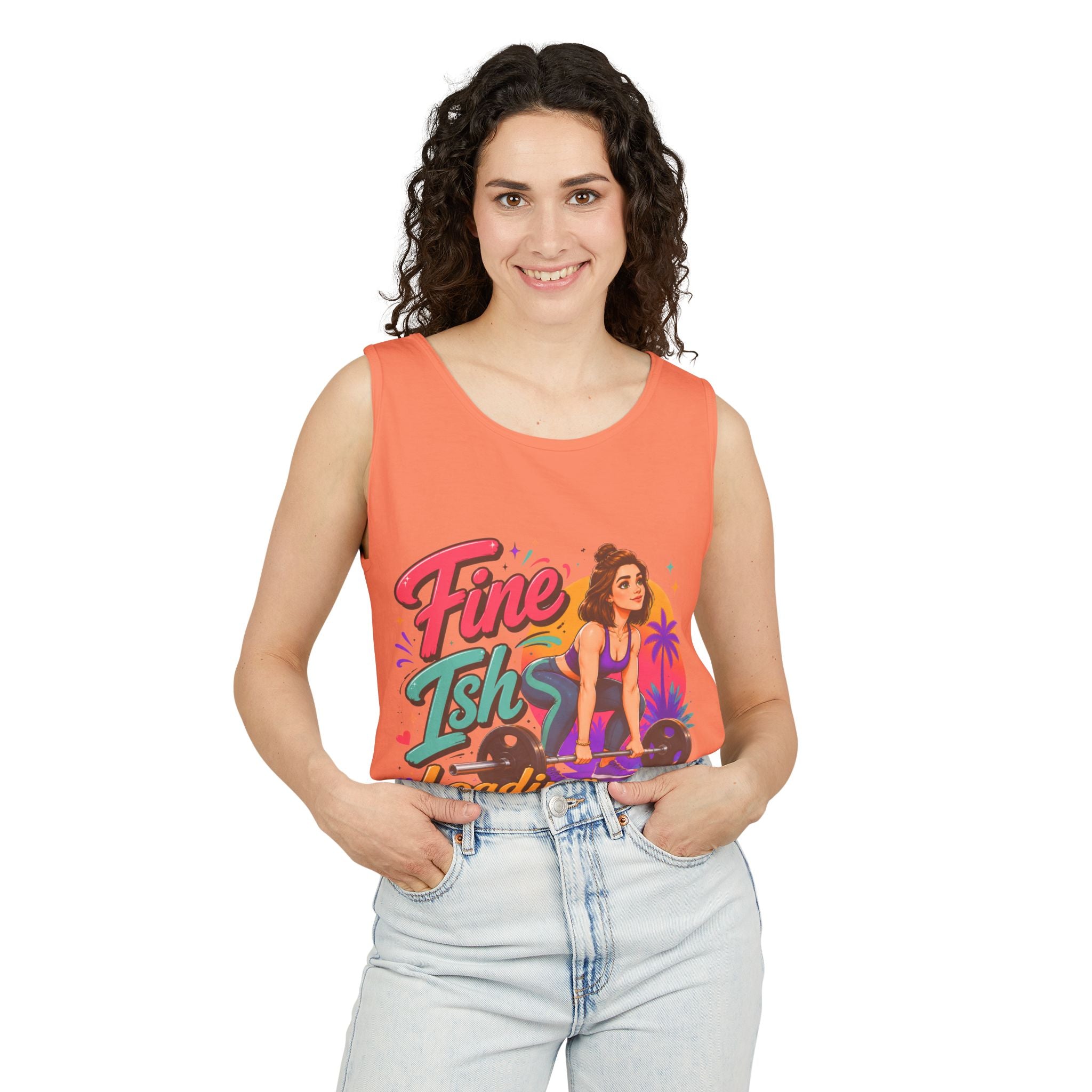 Tank Top — "Fine Ish Loading" Retro Fitness Graphic Tank for Women