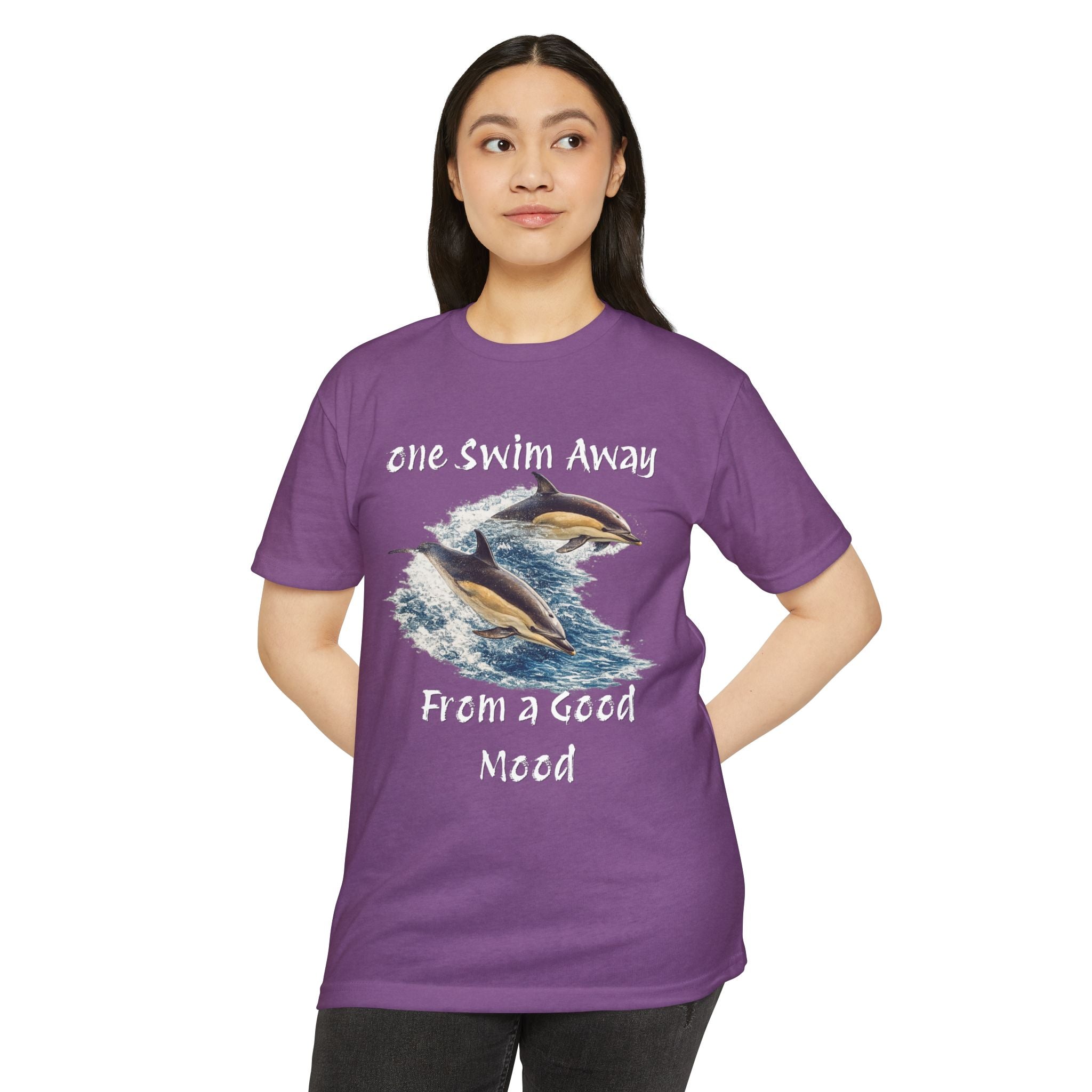 One Swim Away From a Good Mood- Dolphin Relaxed Beach Tee