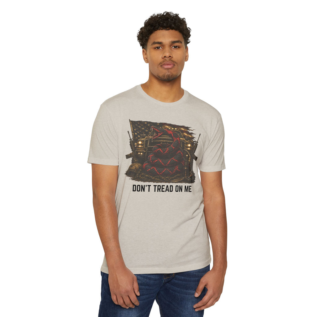 Don't Tread On Me T-Shirt — Distressed American Flag & Snake Patriotic Tee