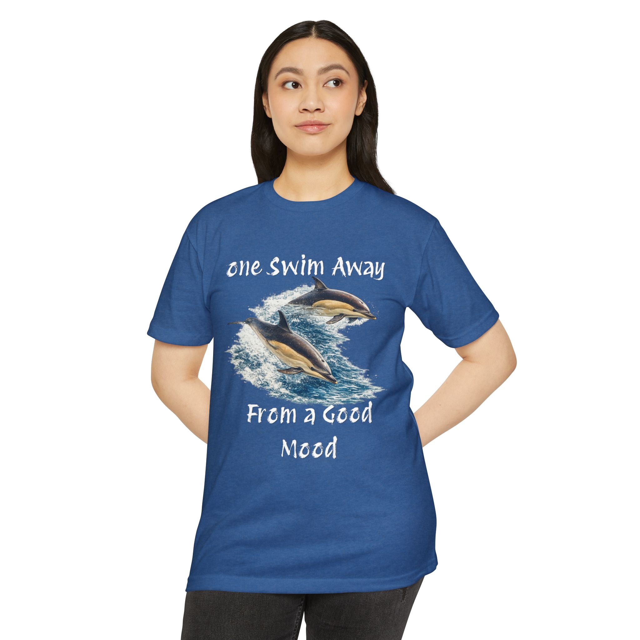 One Swim Away From a Good Mood- Dolphin Relaxed Beach Tee