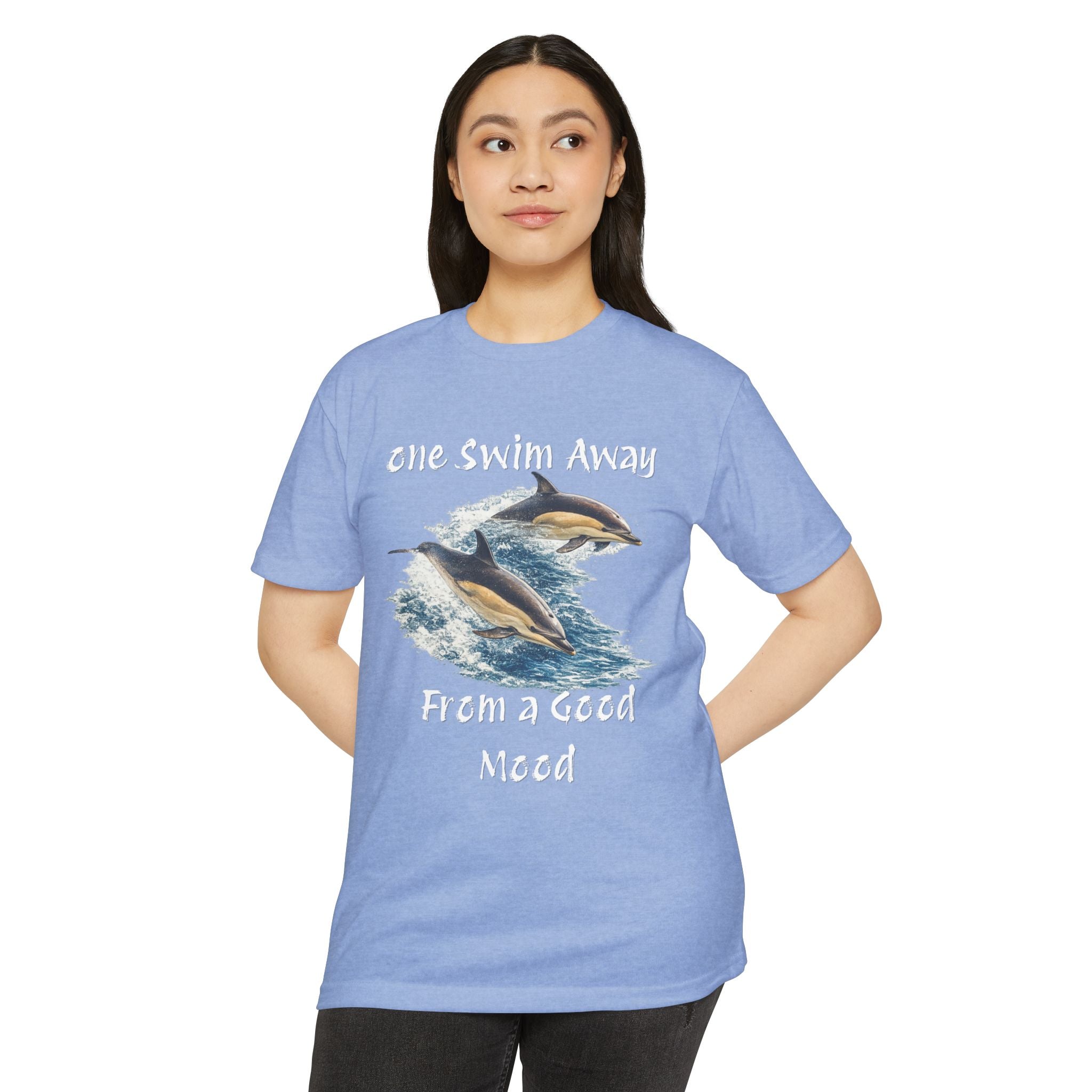 One Swim Away From a Good Mood- Dolphin Relaxed Beach Tee